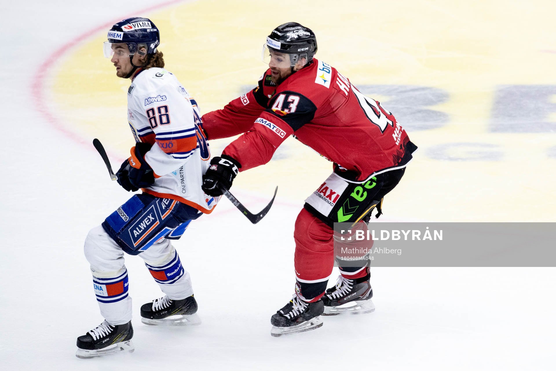 Växjös Adam Brodecki och Malmö Redhawks Nichlas Hardt