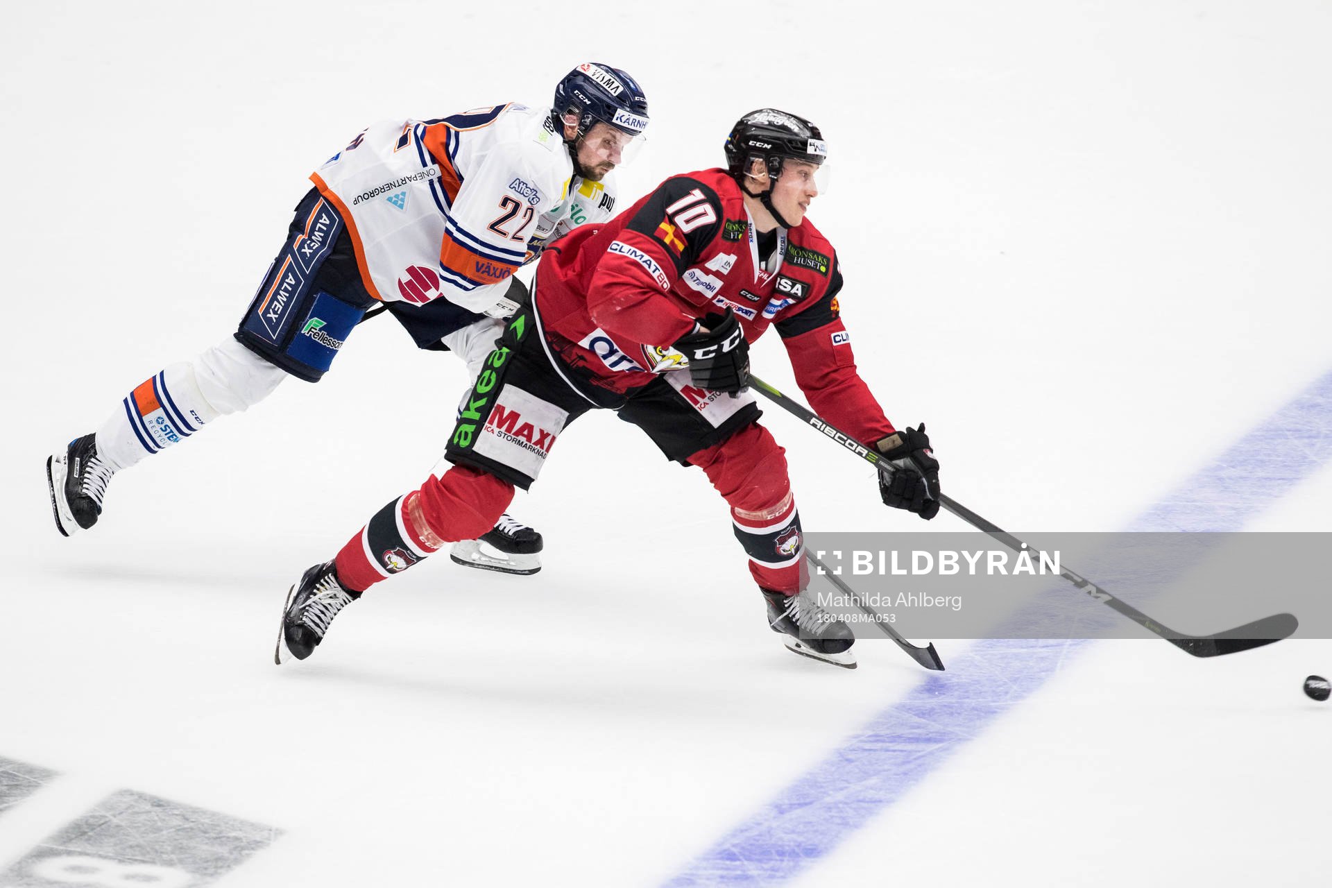 Växjös Andy Miele och Malmö Redhawks Robin Alvarez