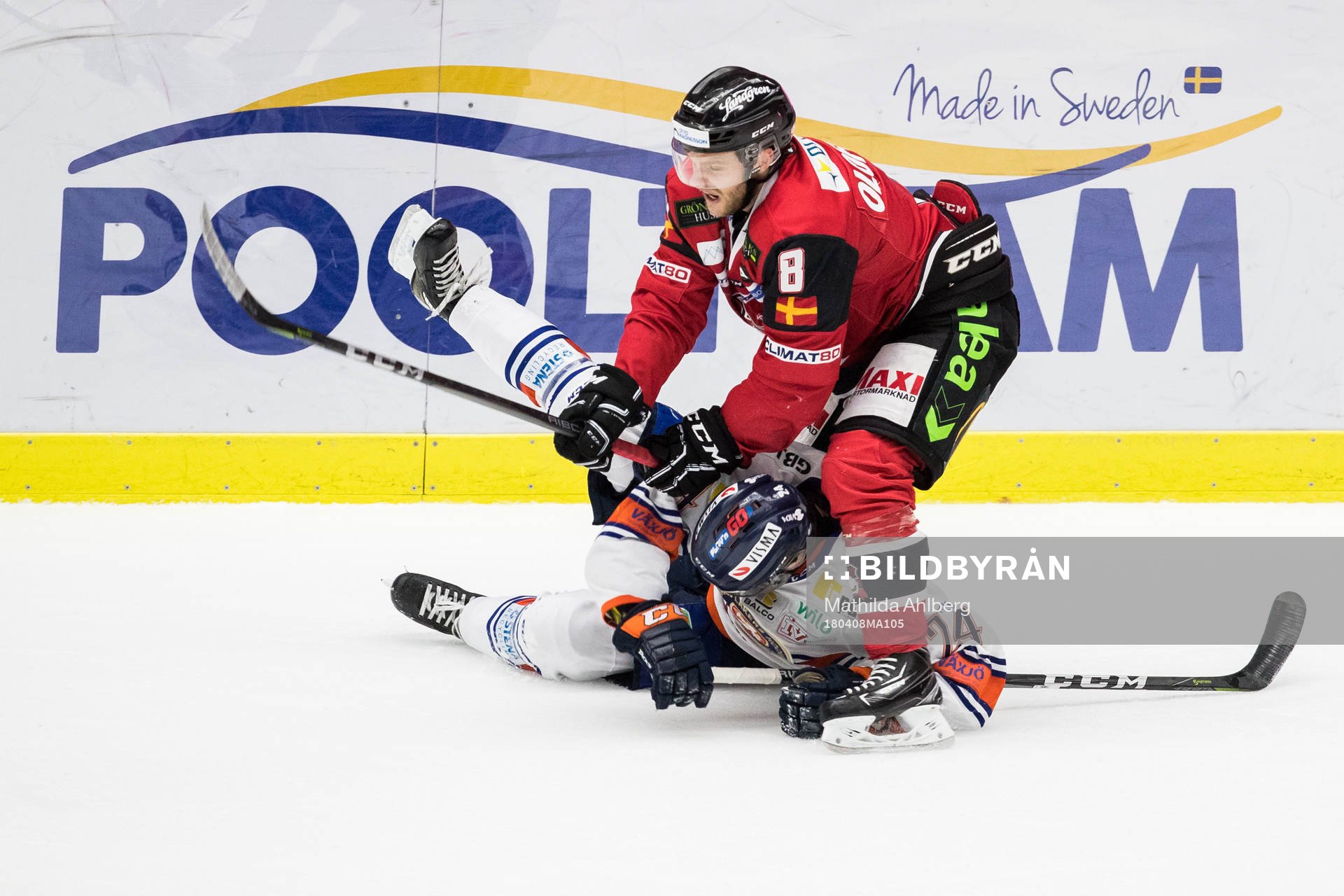 Växjös Brendan Shinnimin i kollision med Malmö Redhawks