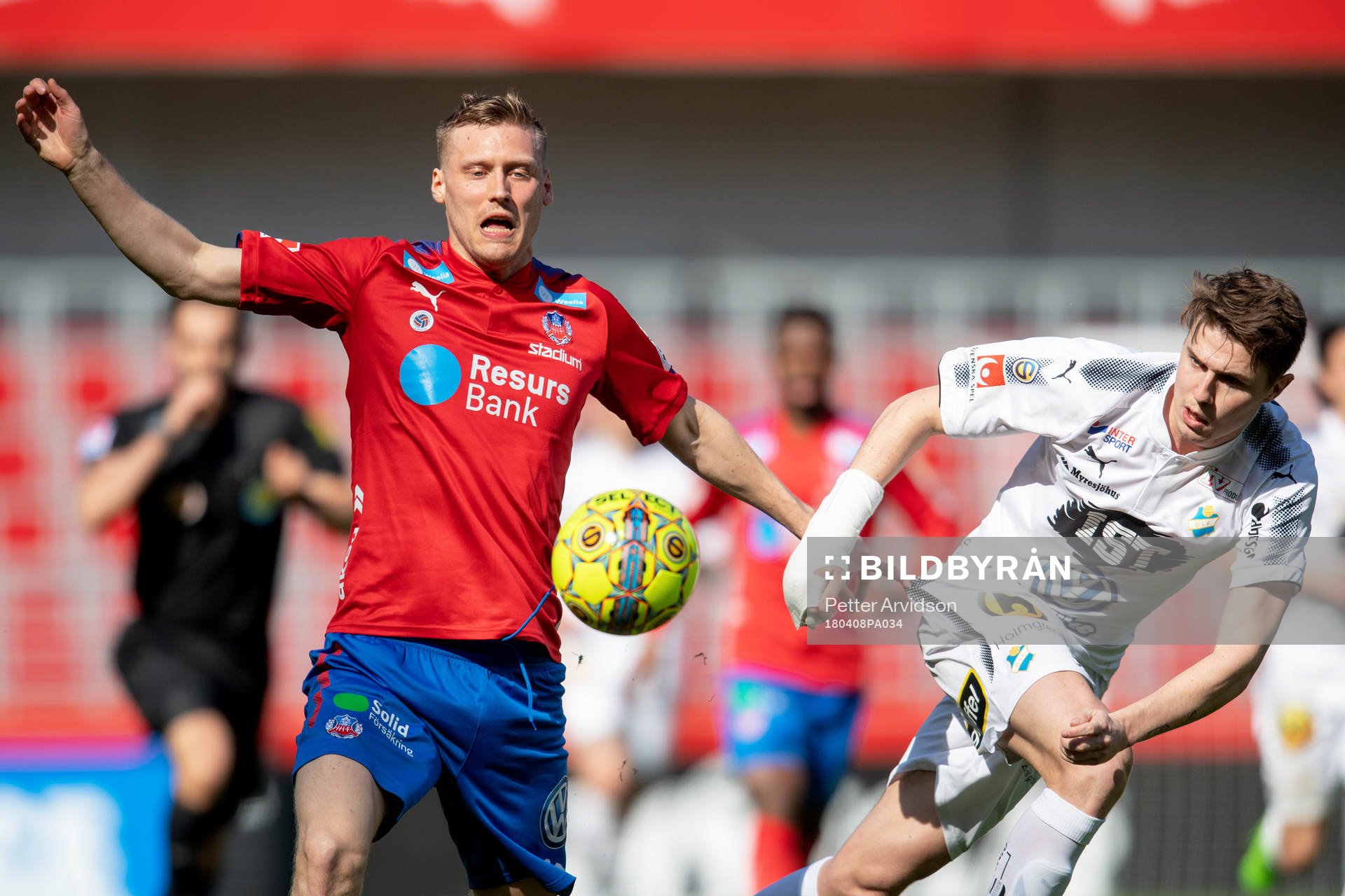 Helsingborgs Andri Bjarnason och Östers Fredrik Lundgren