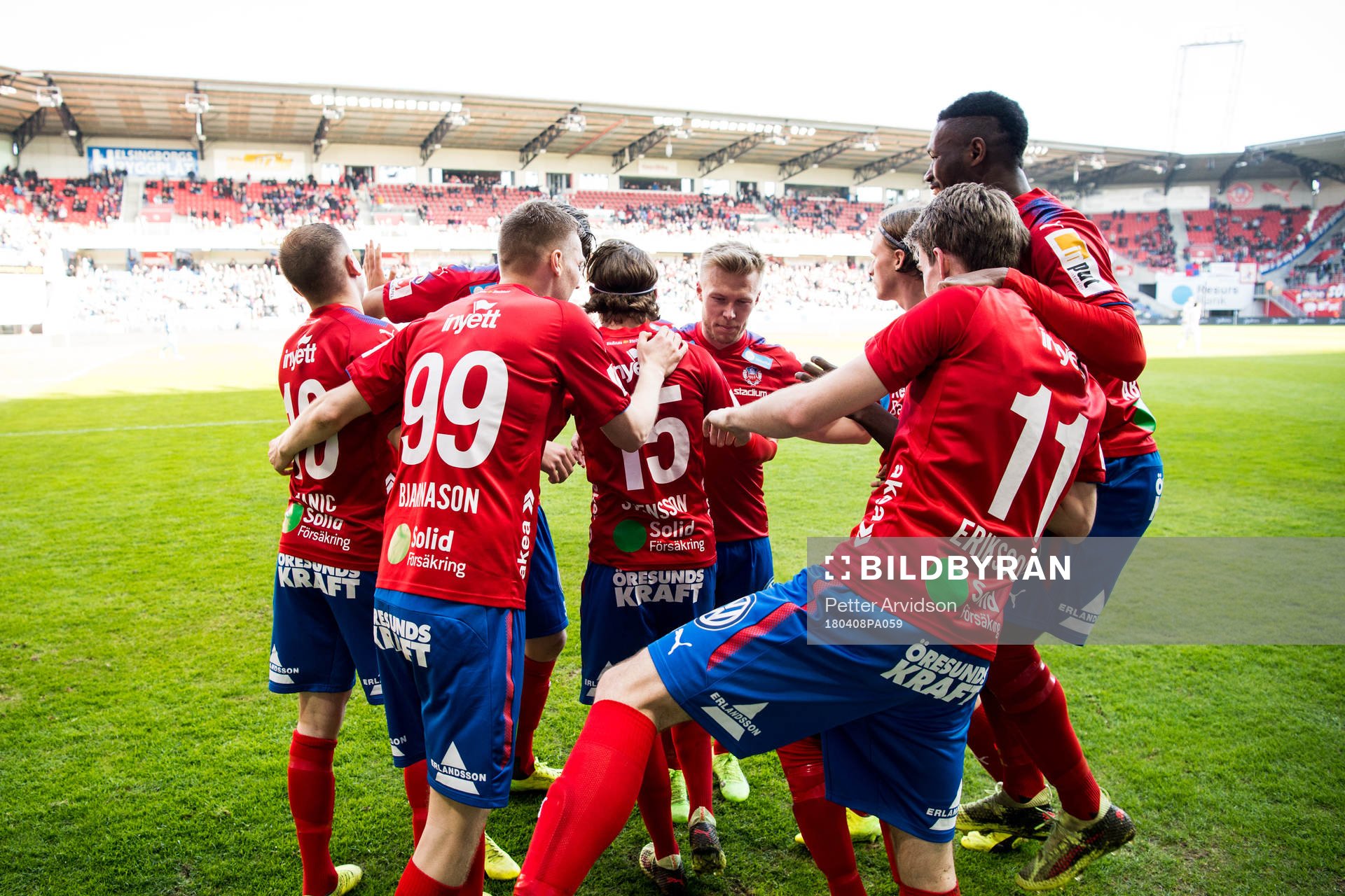 Helsingborgs spelare jublar