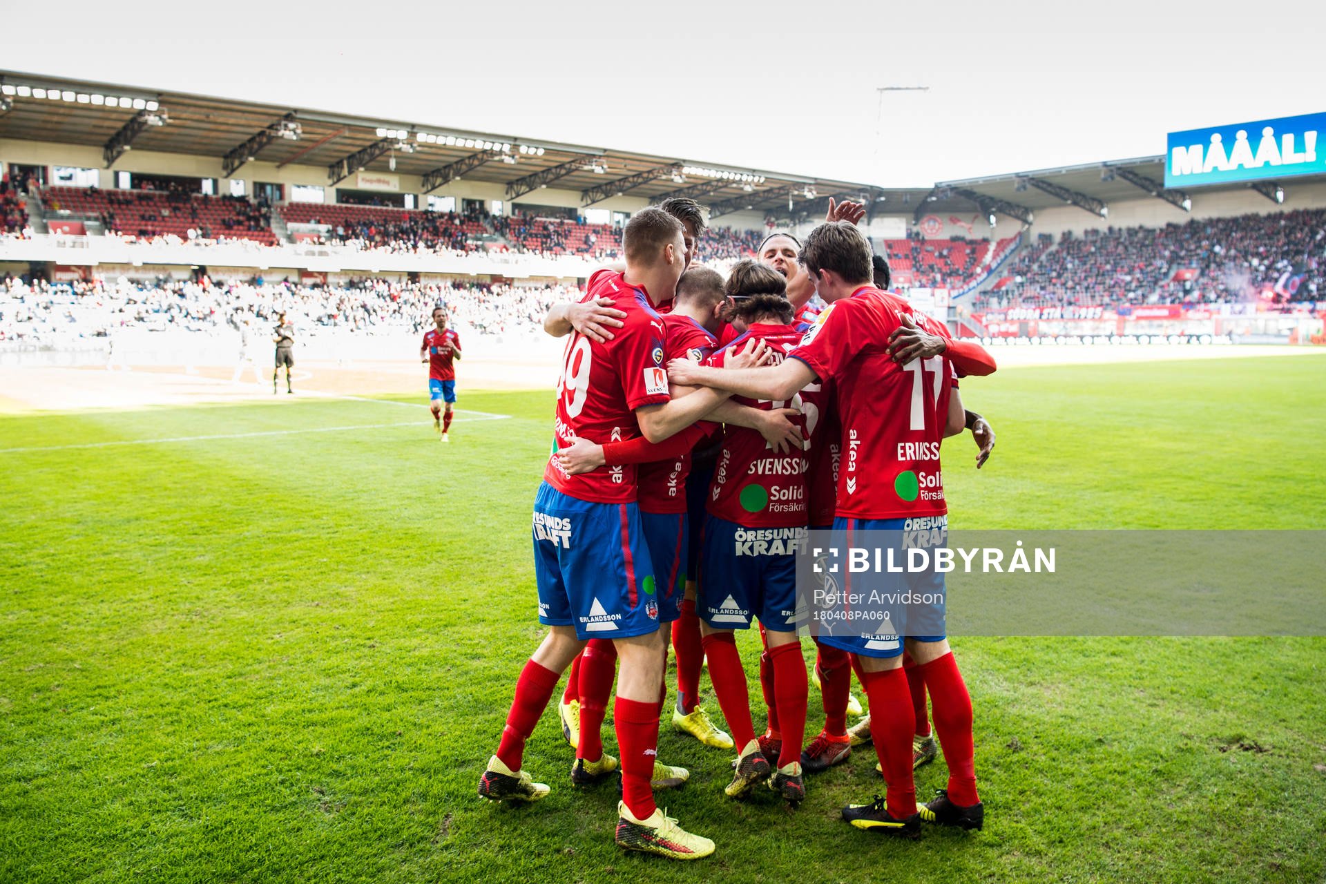 Helsingborgs spelare jublar