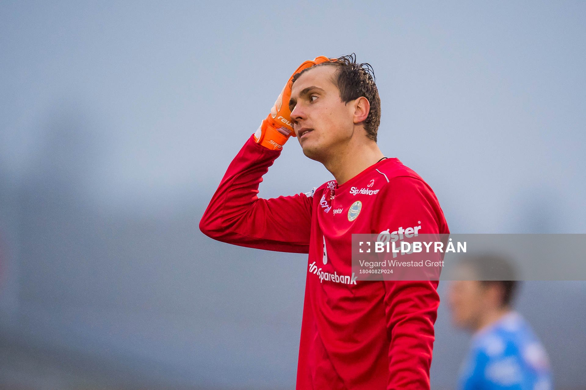 Goalkeeper Deniss Korneiciks of Sandnes Ulf looks dejected