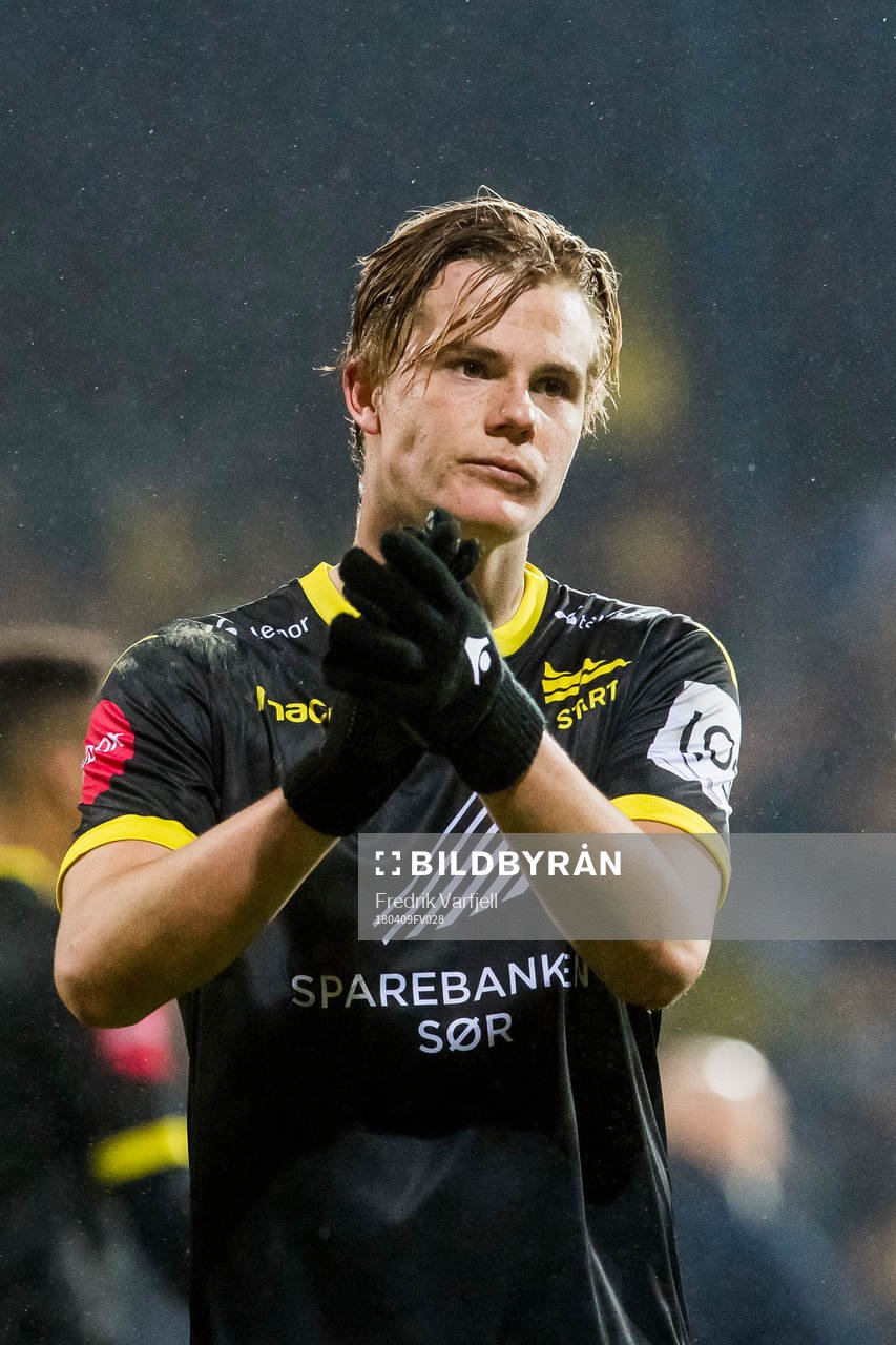 Tobias Christensen of Start looks dejected