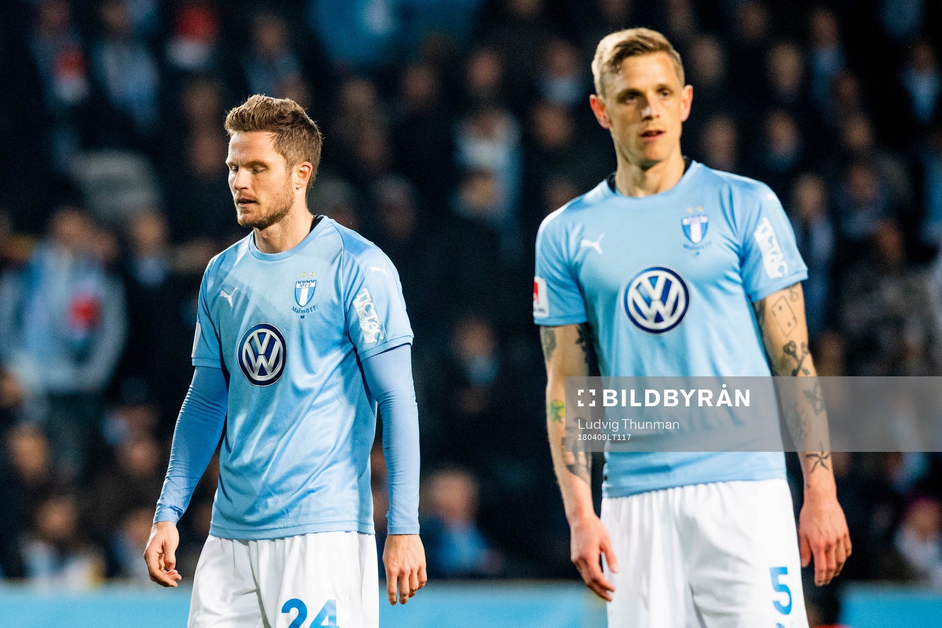 Malmö FFs Lasse Nielsen och Sören Rieks deppar
