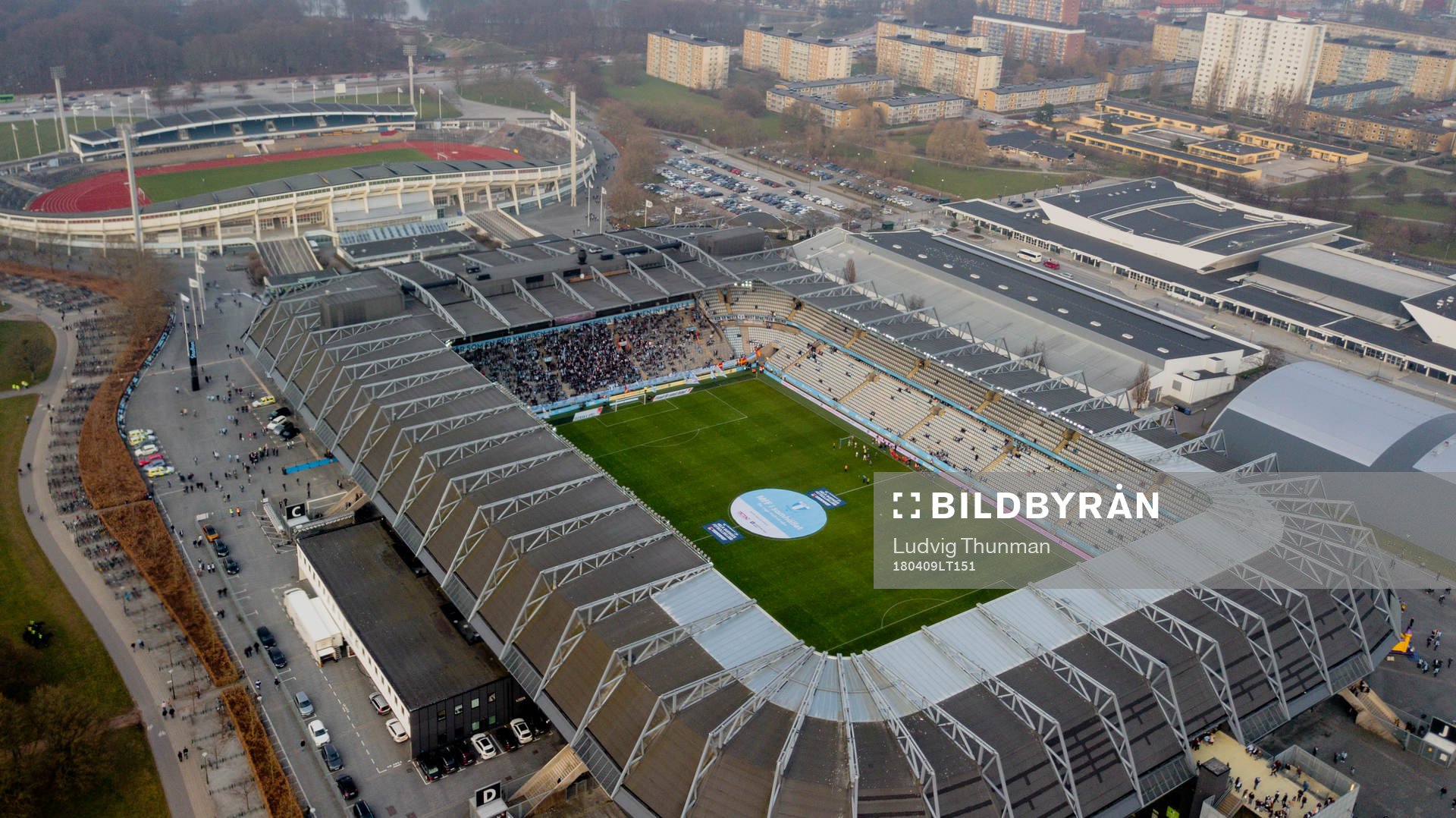 Drönarvy över Stadion