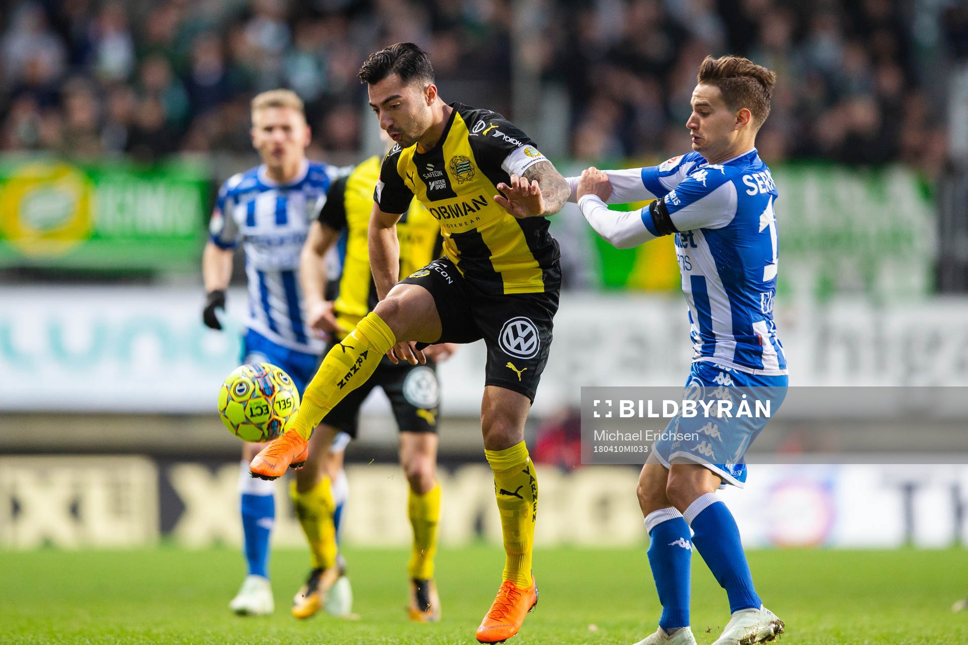 Hammarbys Jiloan Hamad och IFK Göteborgs Amin Affane i