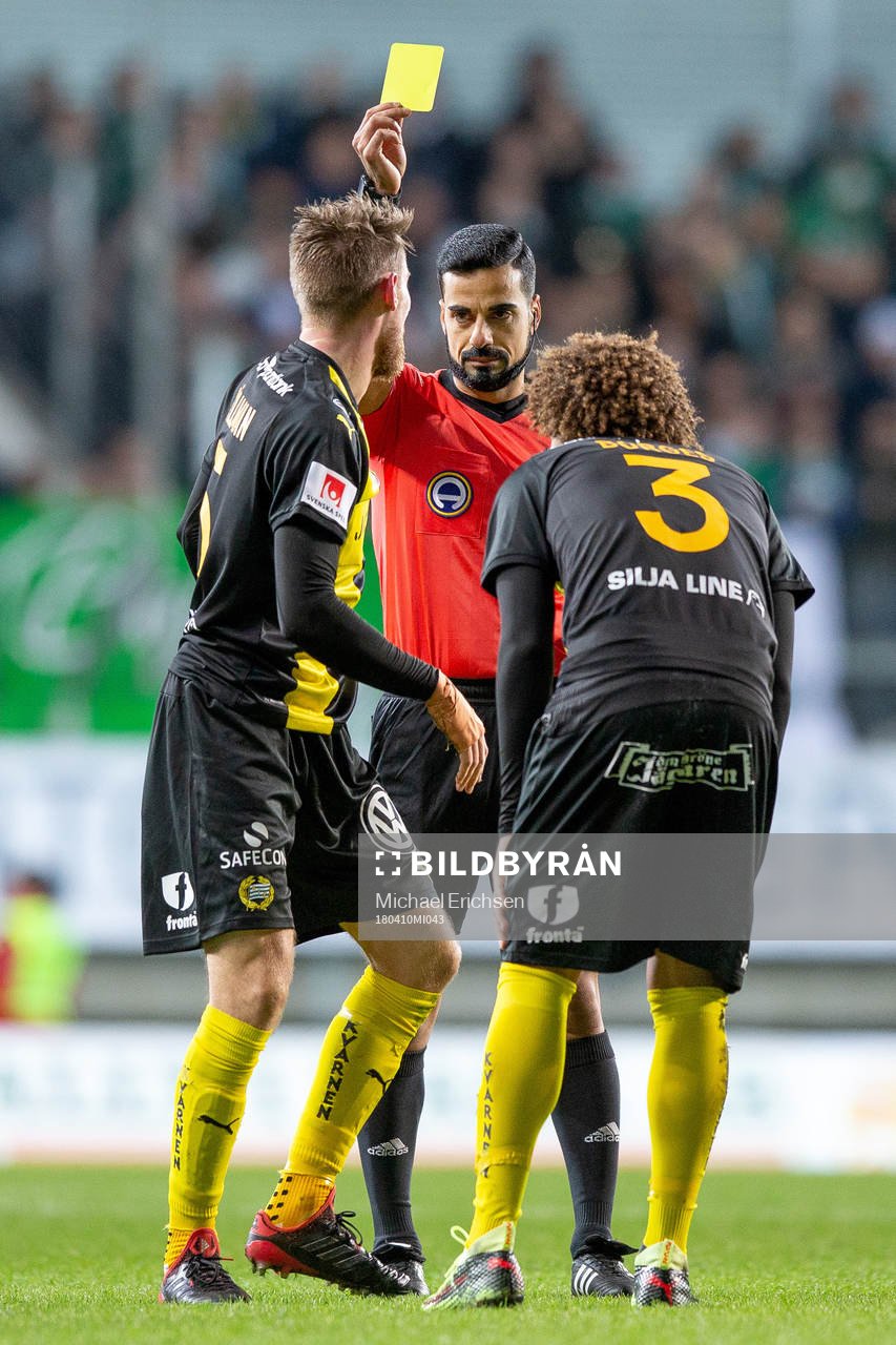 Domaren Mohammed Al-Hakim varnar Hammarbys David Fällman