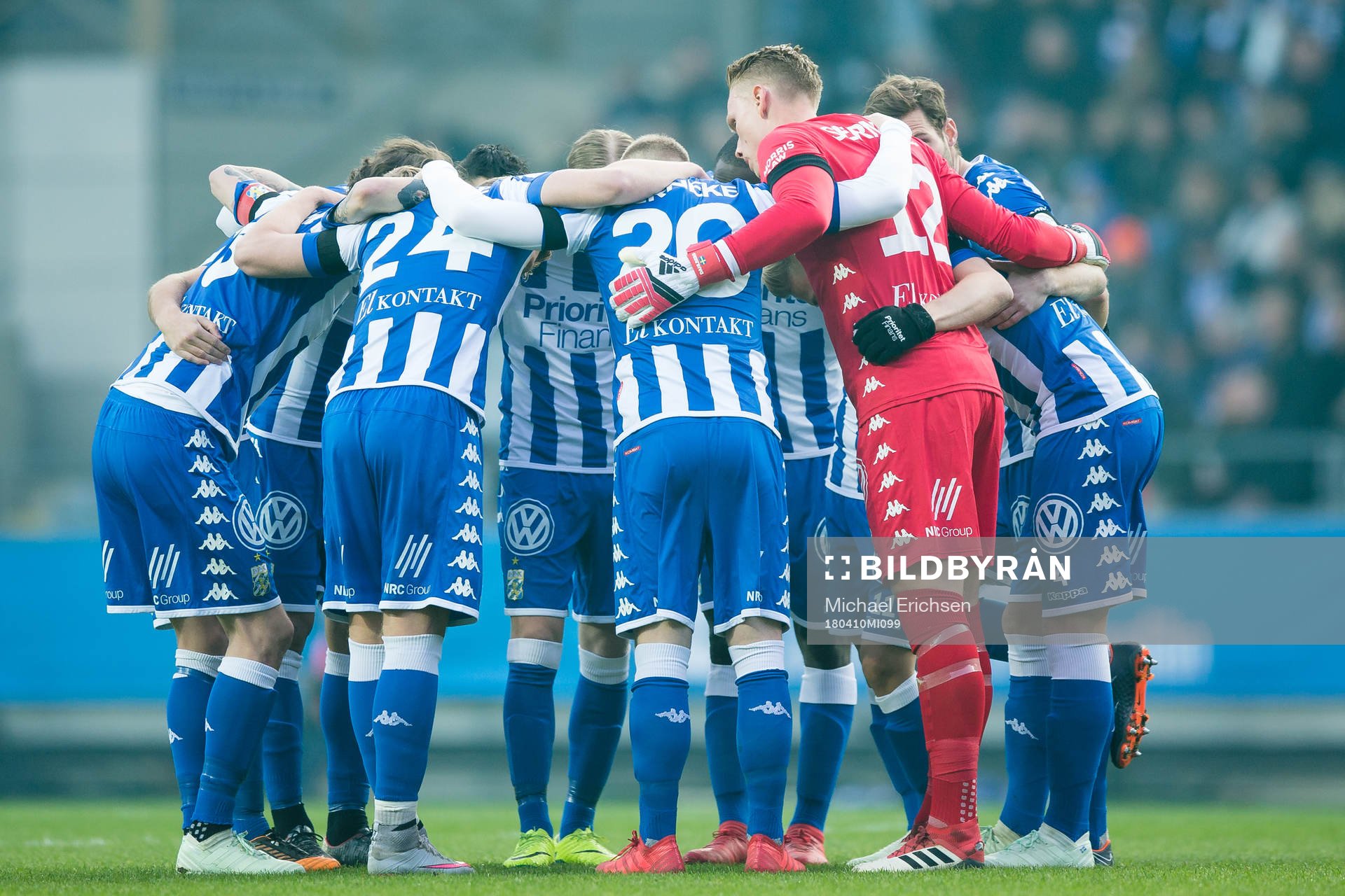IFK Göteborg samlade innan fotbollsmatchen i allsvenskan
