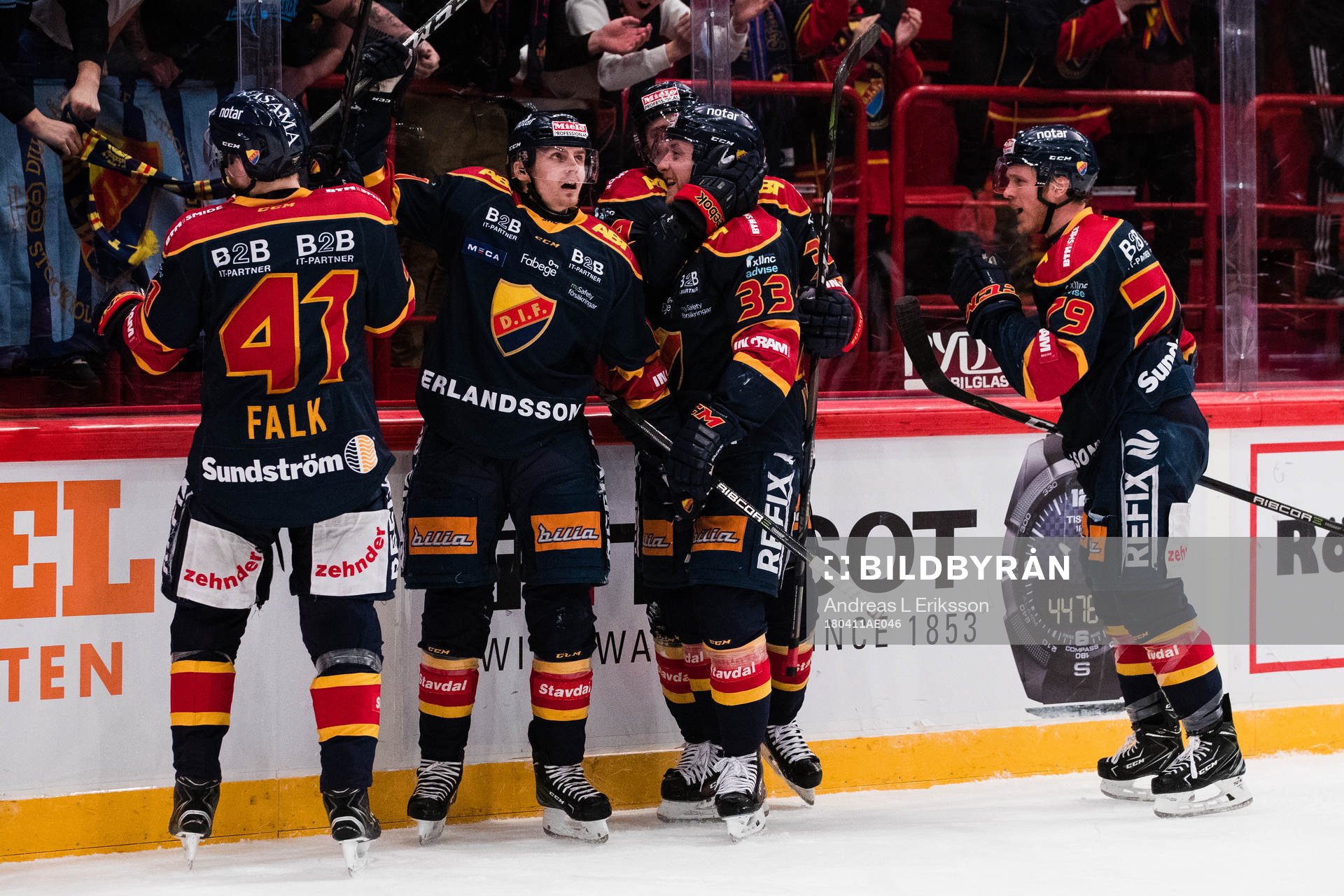 Djurgårdens Alexander Falk, Markus Ljungh och Patrik Lundh