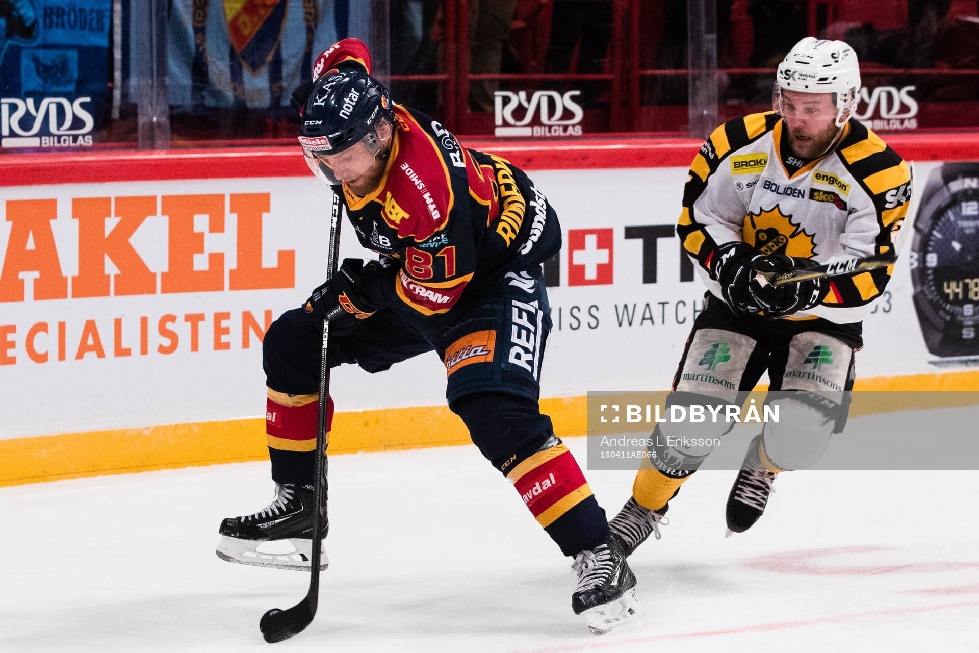 Djurgårdens Calle Ridderwall och Skellefteås Mark Katic