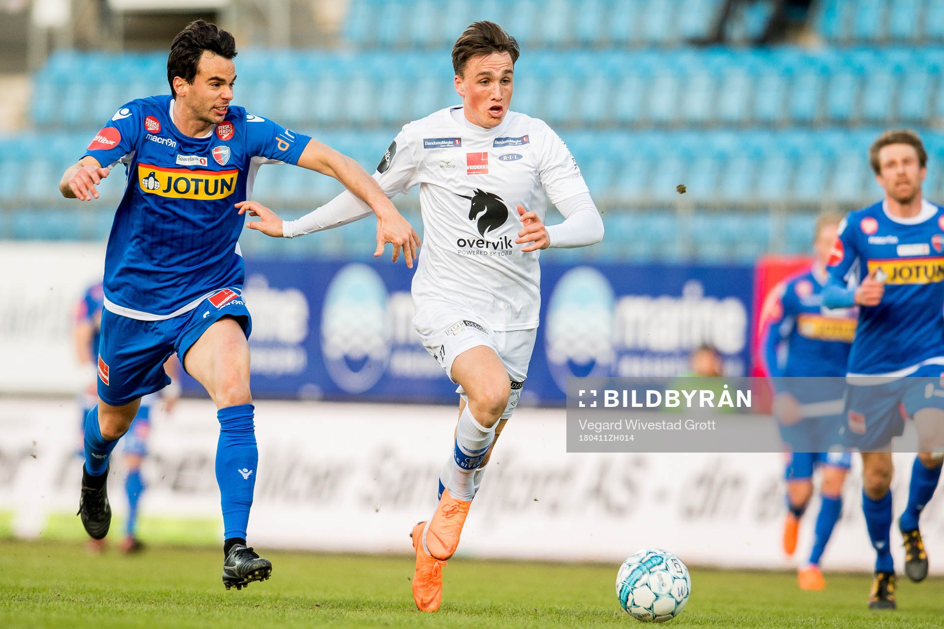 Enric Valles of Sandefjord and Andreas Helmersen of Ranheim
