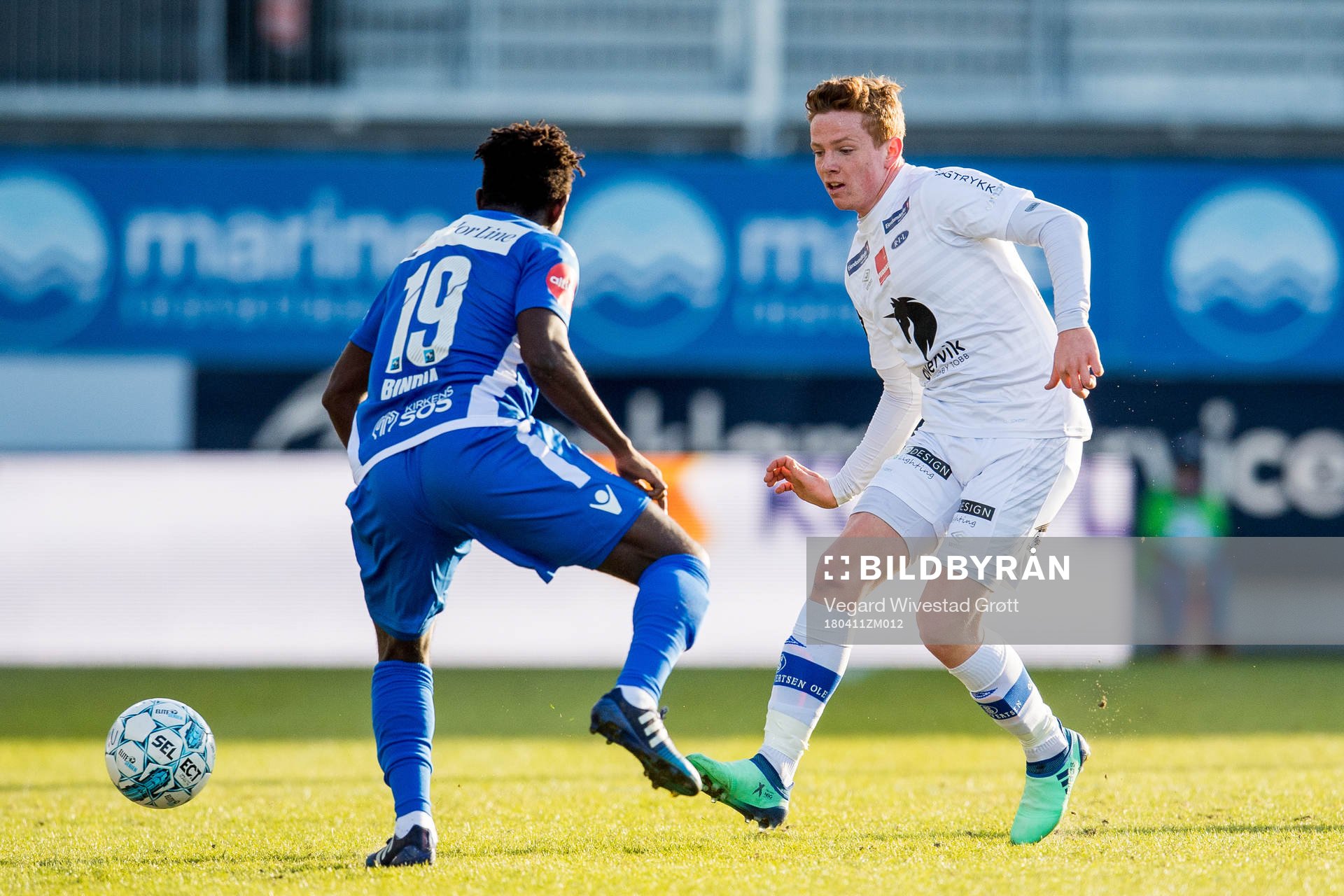 Victor Demba Bindia of Sandefjord and Aslak Fonn Witry of
