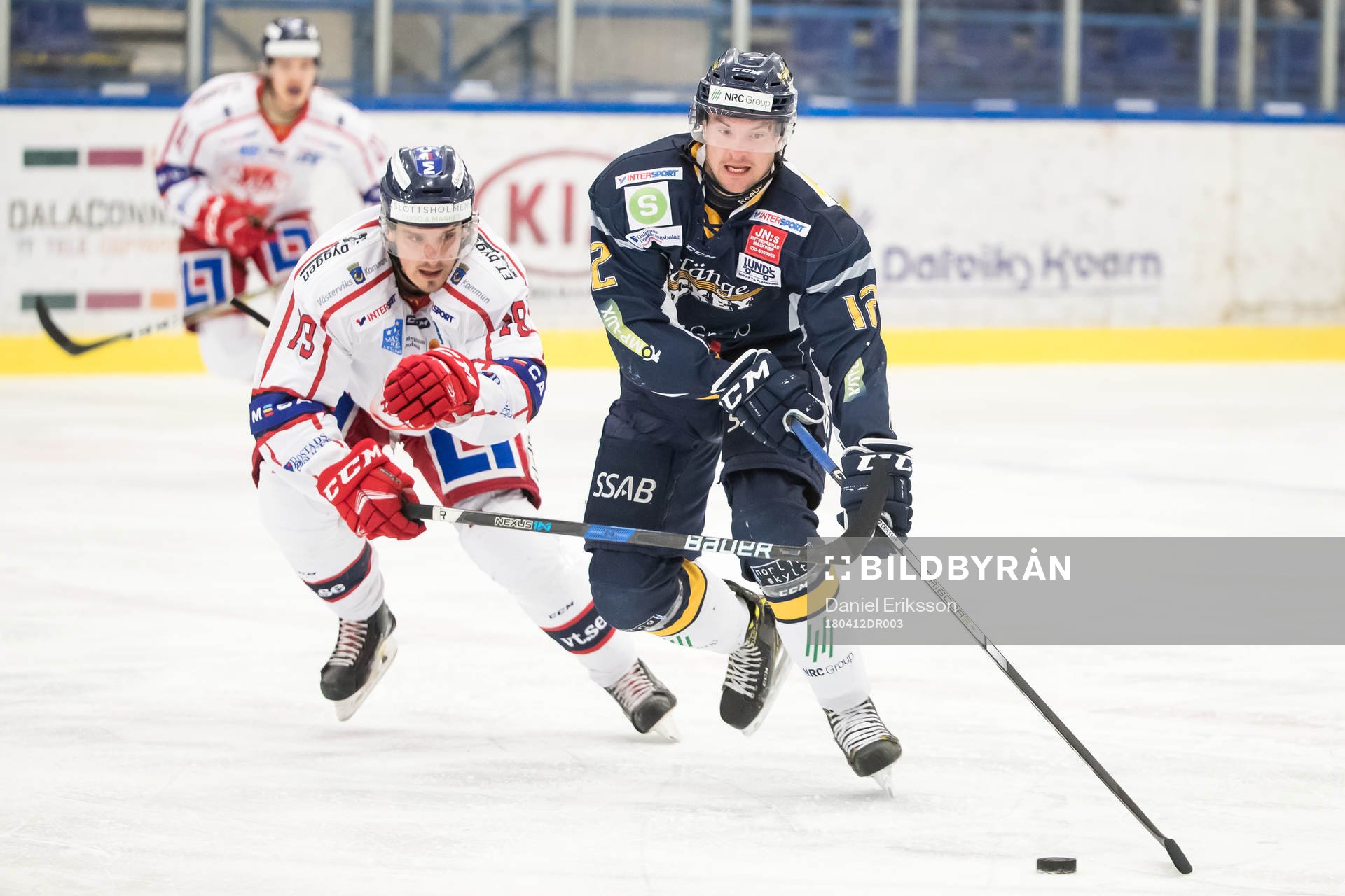 Västerviks Oskar Svanlund och Borlänges Nils Eriksson  i