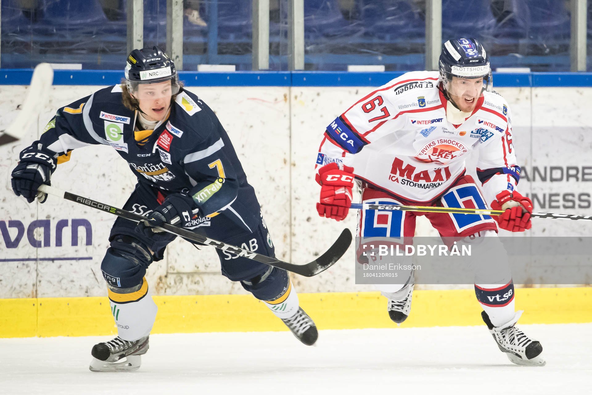Borlänges Isak Pantzare och Västerviks Emil Georgsson  i