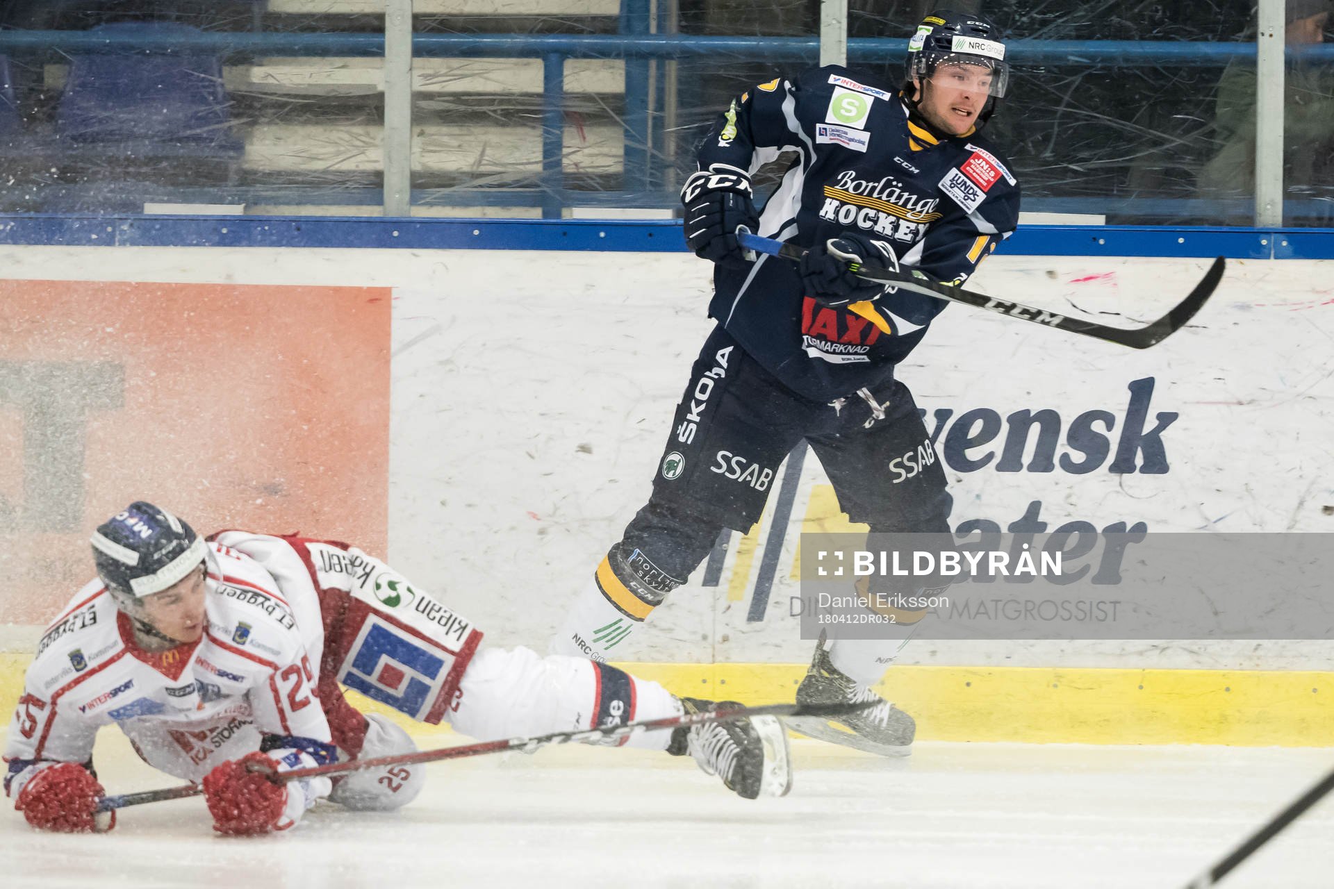 Västerviks Patrik Blomberg och Borlänges Nils Eriksson  i