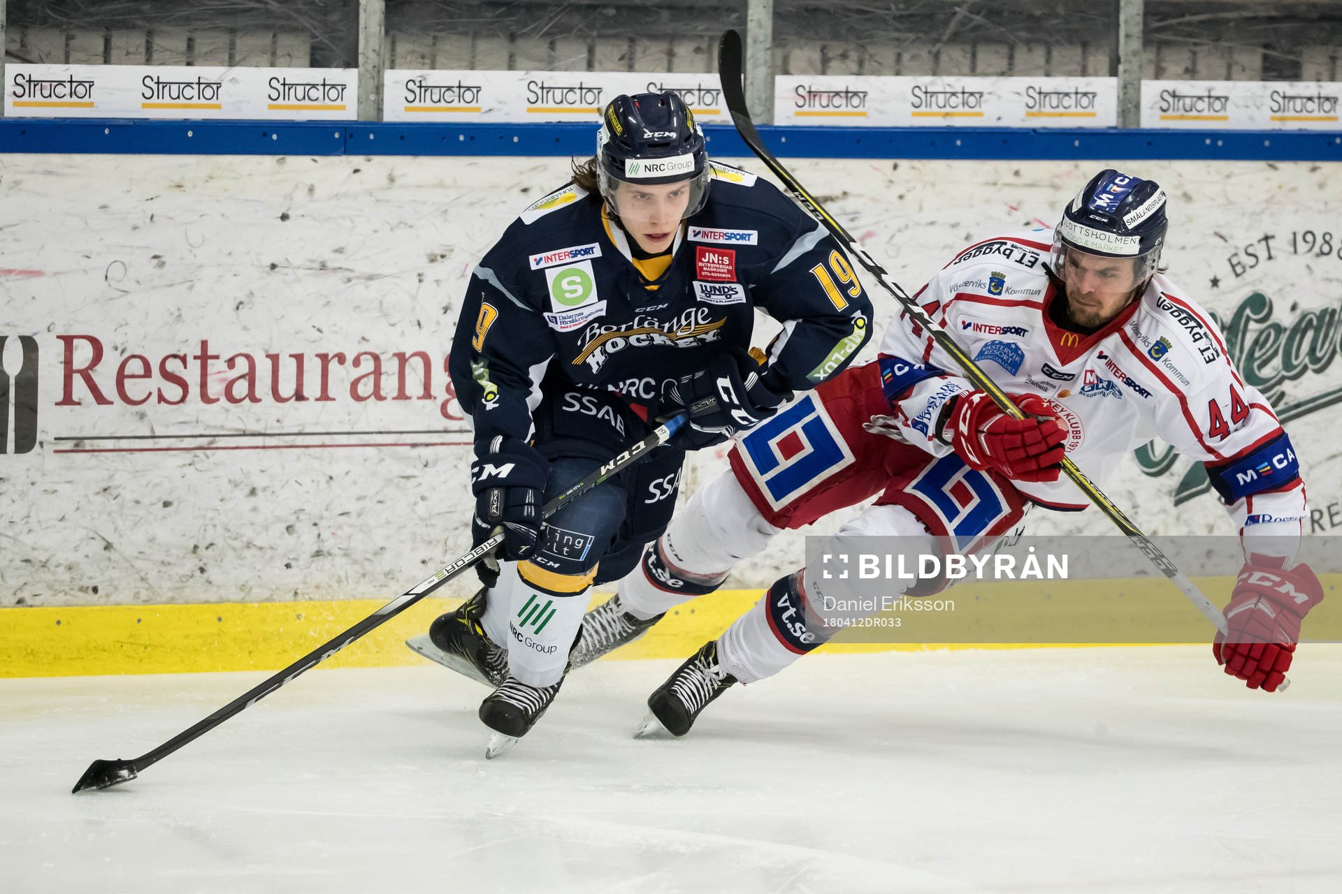 Borlänges Markus Nygren och Västerviks Oskar Carlsson  i