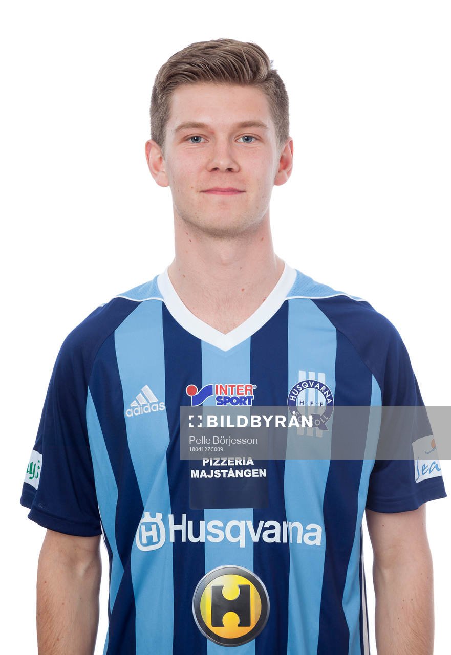 Husqvarnas Adam Fägerhag poserar för ett porträtt den 12 april 2018 i Husqvarna.