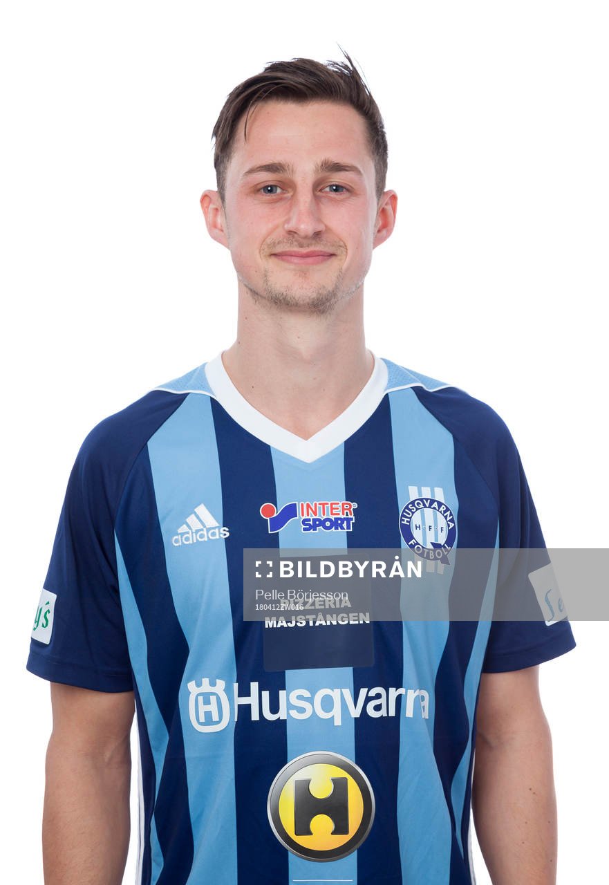Husqvarnas Joel Stevens poserar för ett porträtt den 12 april 2018 i Husqvarna.