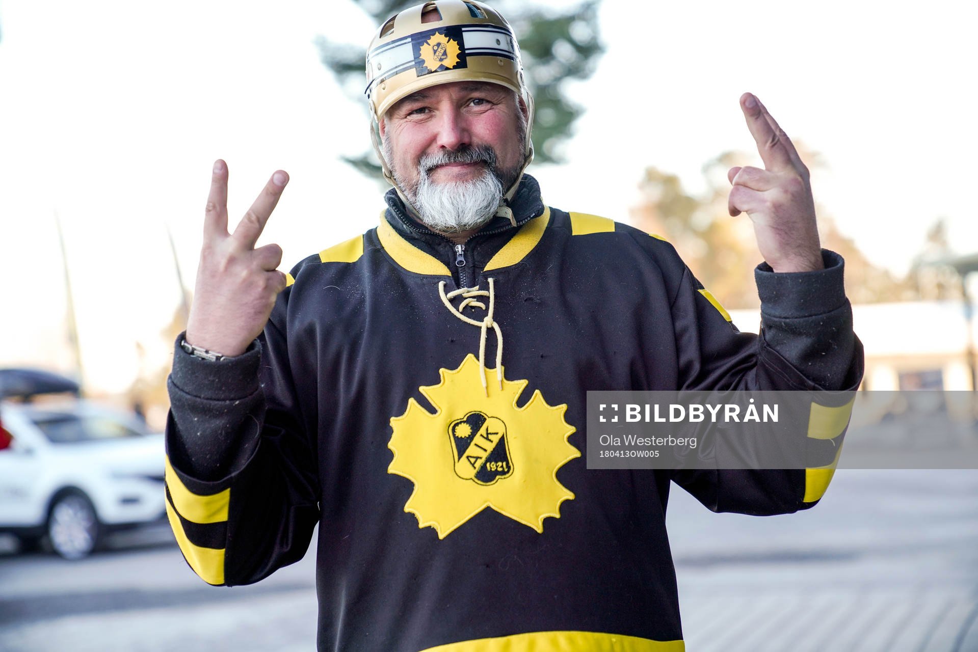 Skellefteå supporter före semifinal 6 i SM-slutspelet i