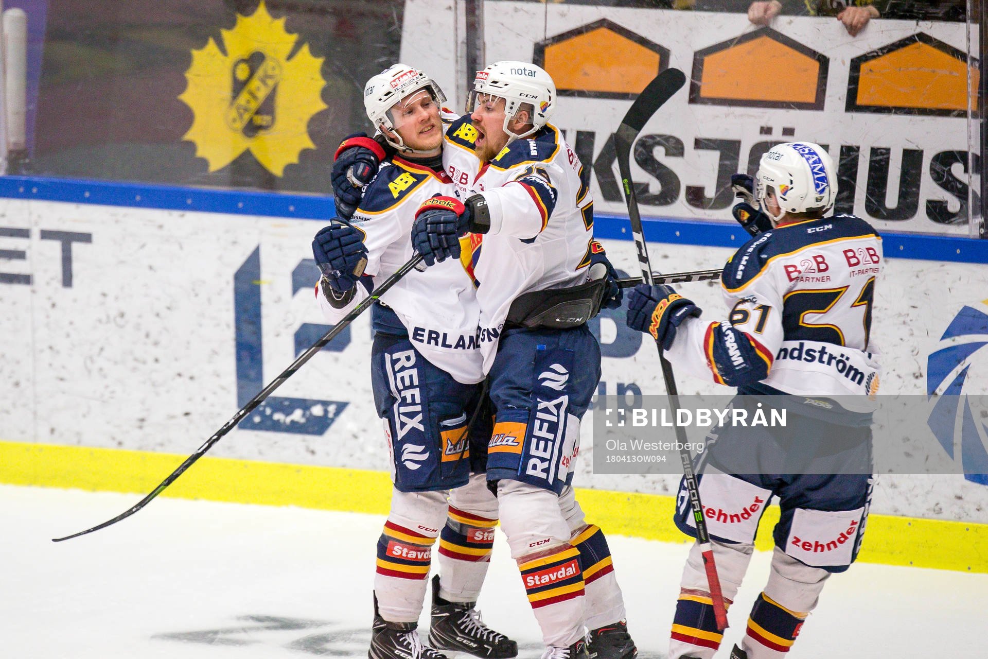 Djurgårdens Patrik Lundh , Daniel Brodin och Markus Ljungh