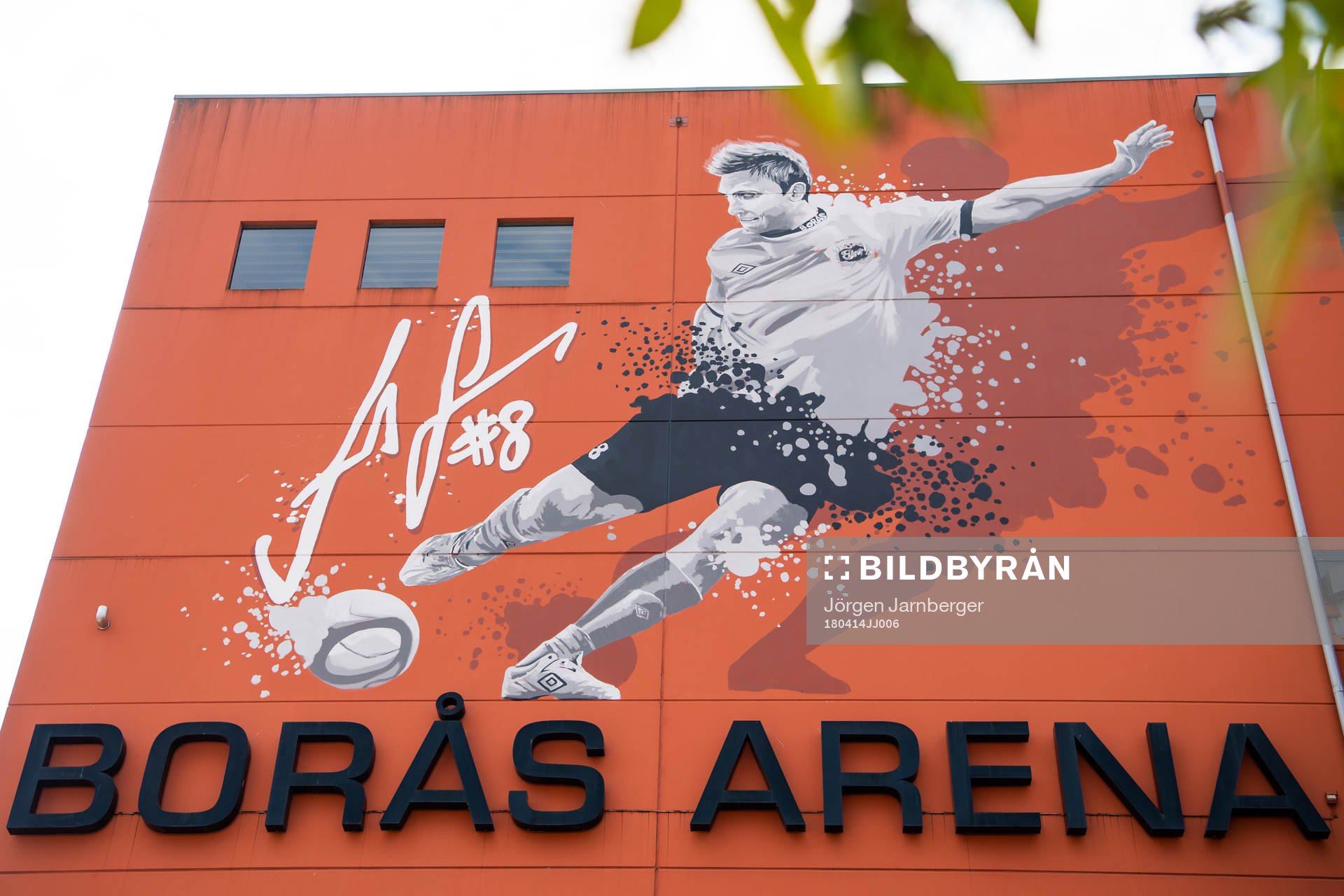 Målning på Borås arena på Anders Svensson
