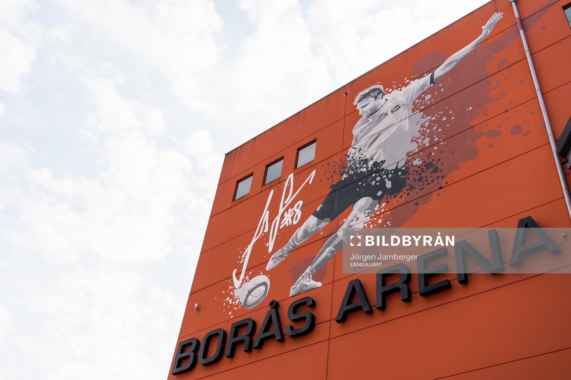 Målning på Borås arena på Anders Svensson