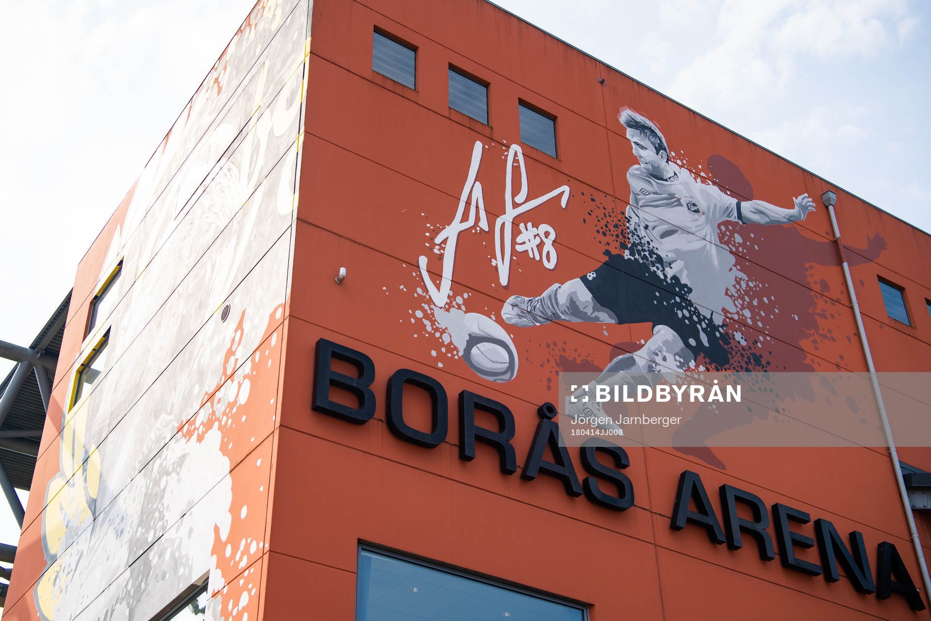 Målning på Borås arena på Anders Svensson