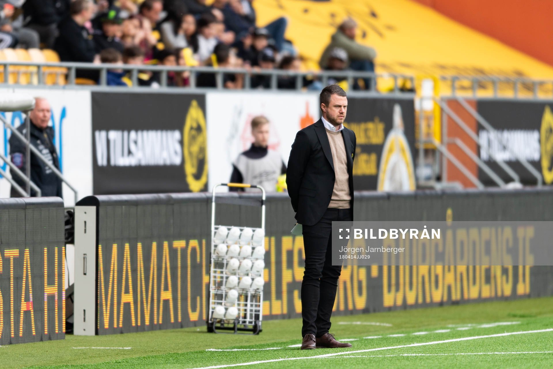 Elfsborgs manager Jimmy Thelin under fotbollsmatchen i Allsvenskan mellan Elfsborg och Sirius den 14 april 2018 i Borås.