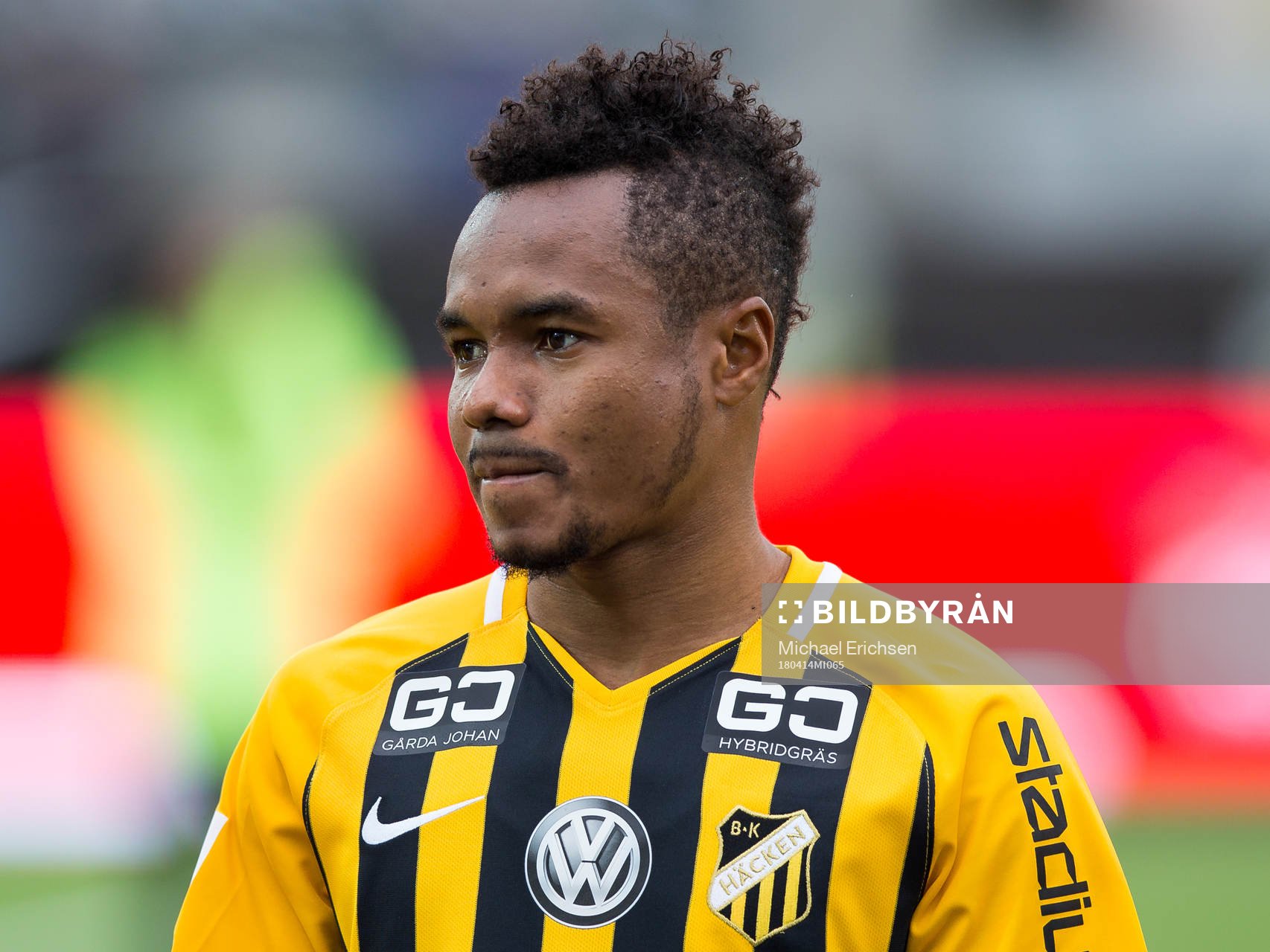 Häckens Nasiru Mohammed innan fotbollsmatchen i