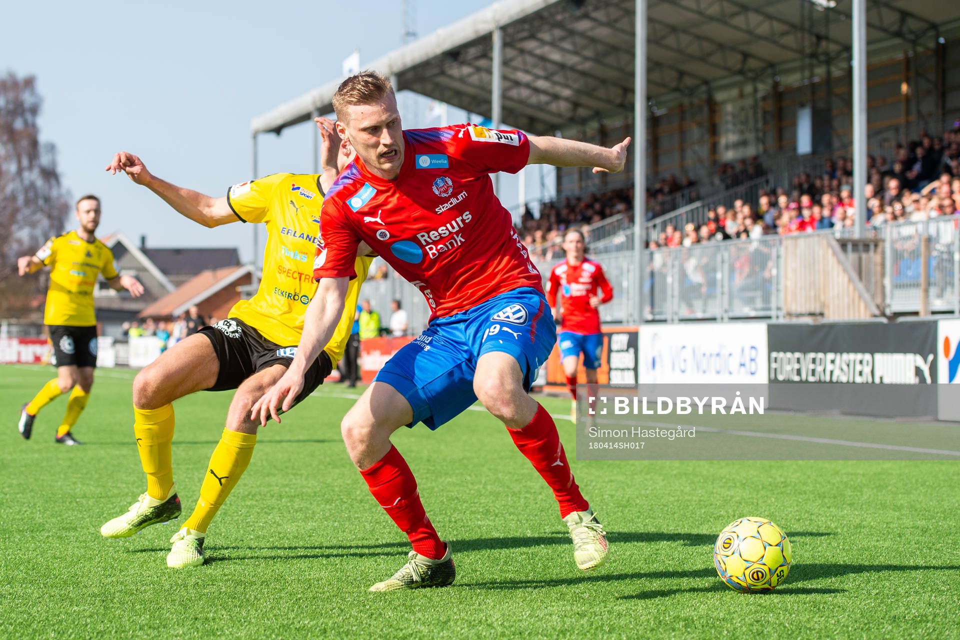 Helsingborgs Andri Rúnar Bjarnason under en fotbollsmatch
