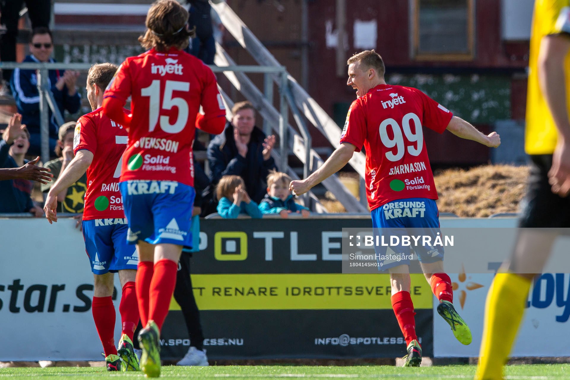 Helsingborgs Andri Rúnar Bjarnason jublar