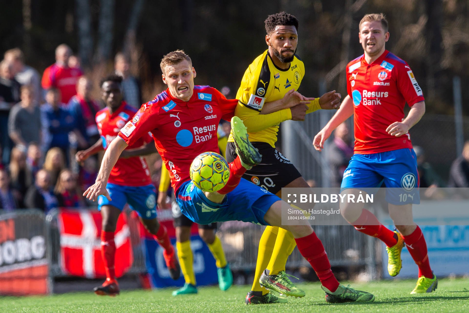 Helsingborgs Andri Rúnar Bjarnason under en fotbollsmatch
