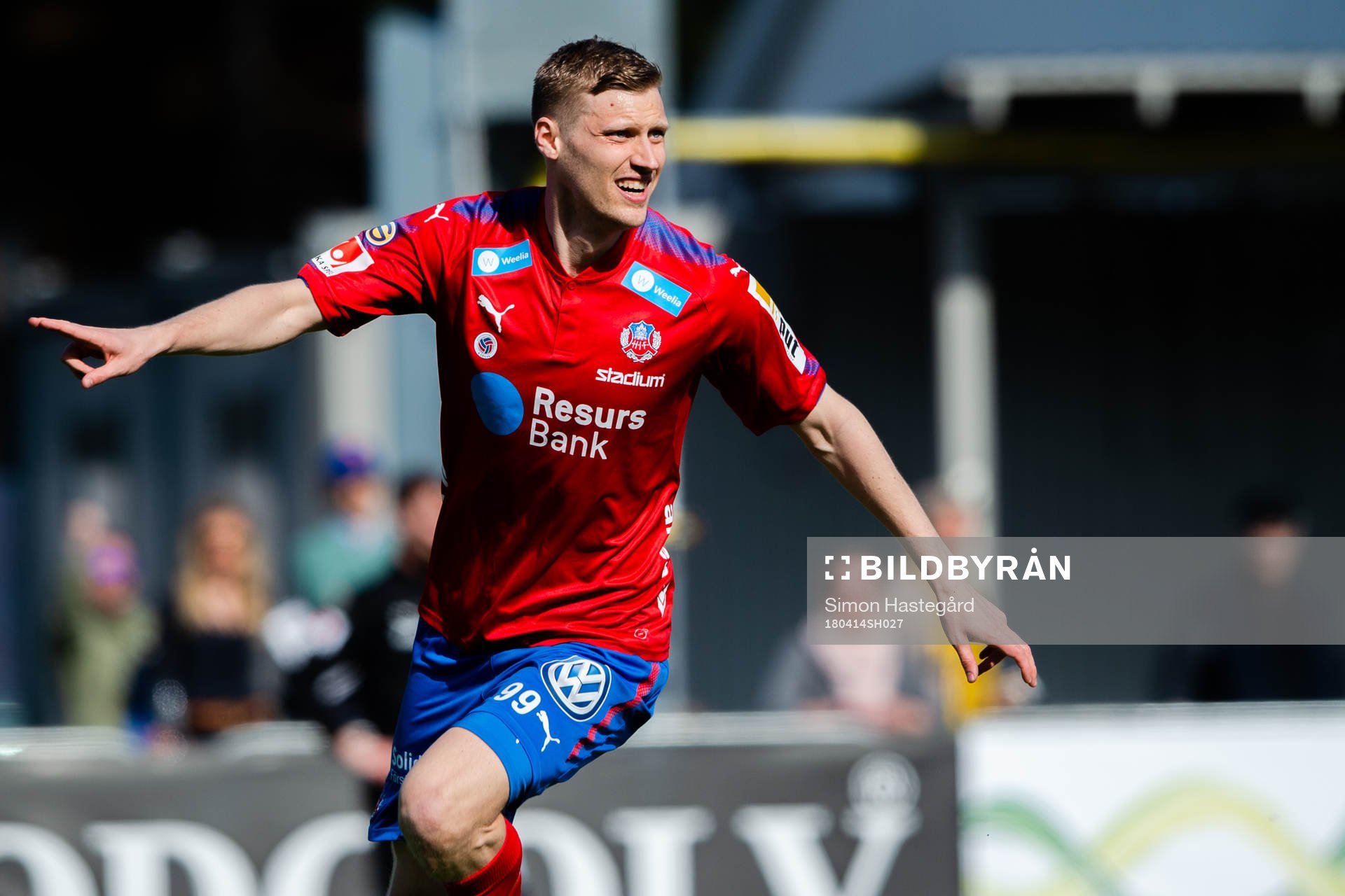 Helsingborgs Andri Rúnar Bjarnason jublar