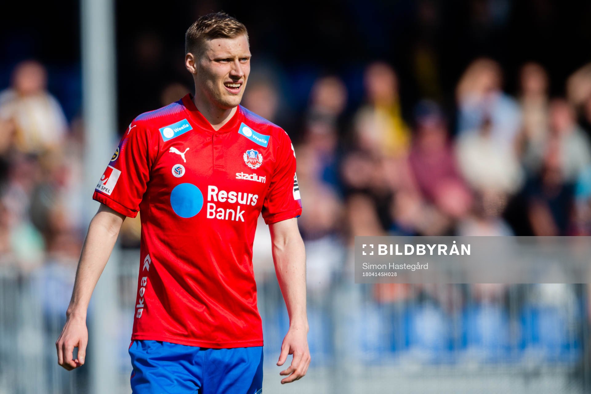 Helsingborgs Andri Rúnar Bjarnason under en fotbollsmatch