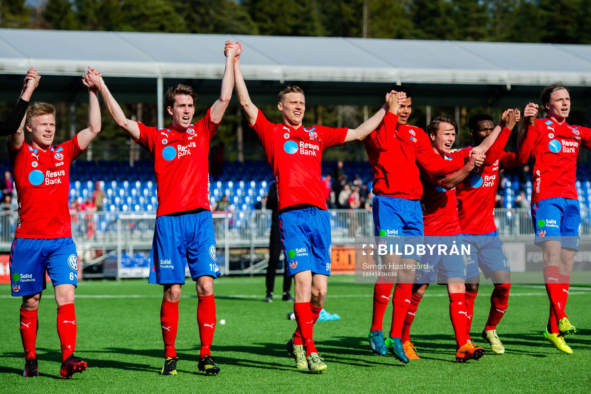 Helsingborgs Andreas Landgren , Adam Eriksson och  Andri