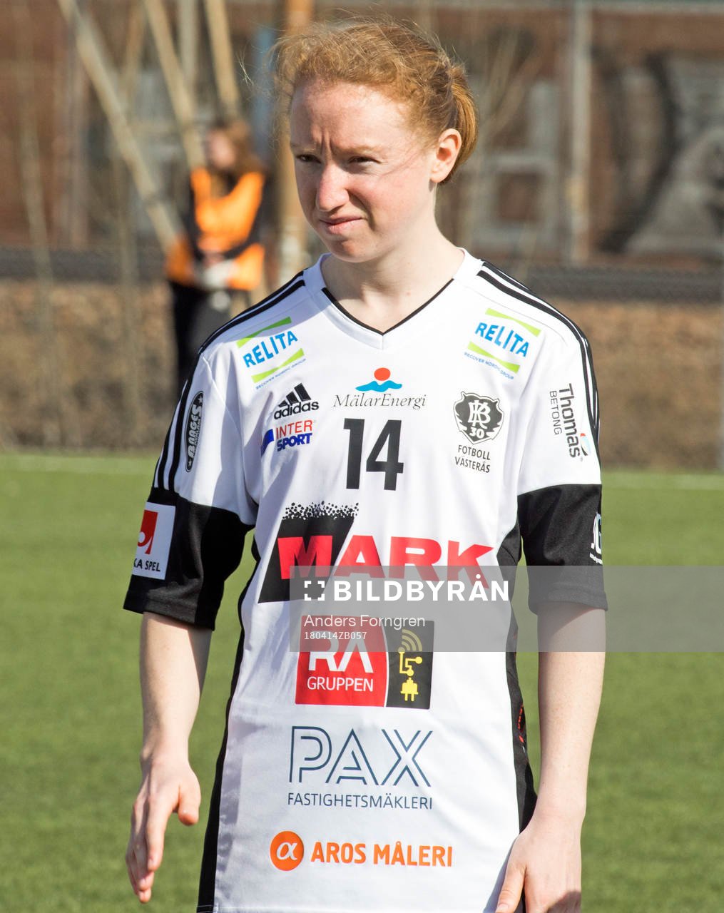 Västerås BK30 Caroline Murray före fotbollsmatchen i