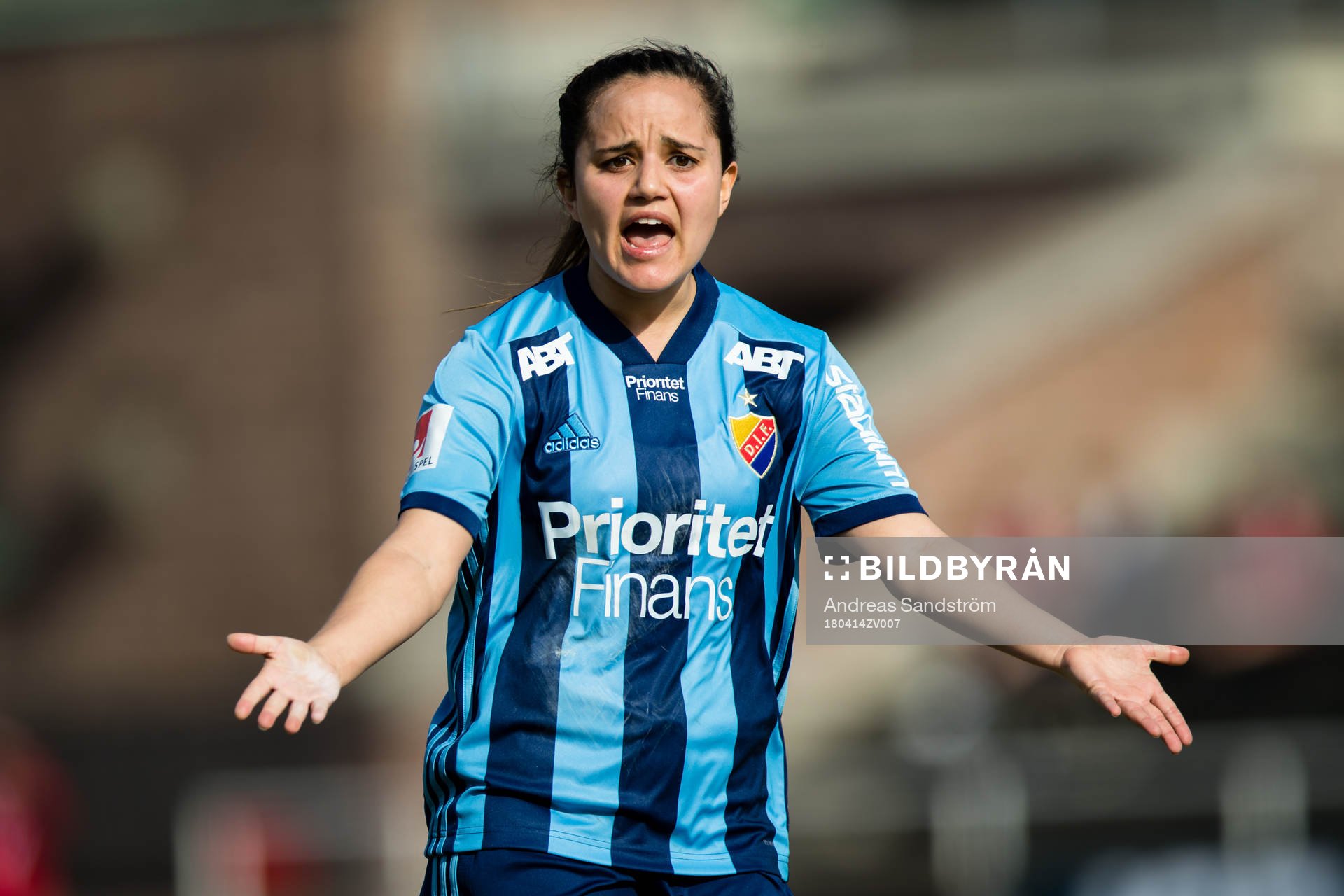 Djurgårdens Malin Diaz reagerar