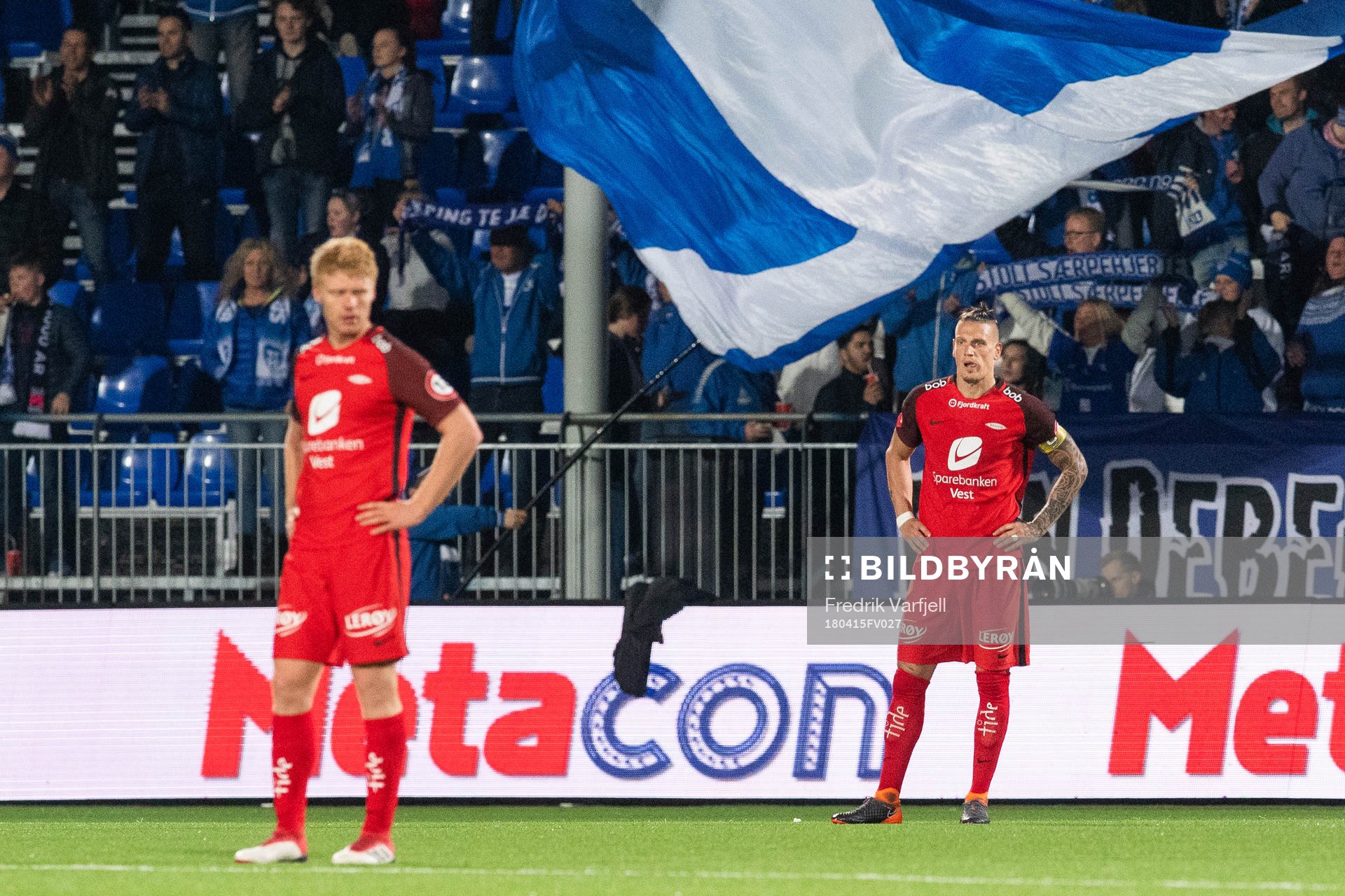 Sivert Heltne Nilsen and Vito Wormgoor of Brann looks