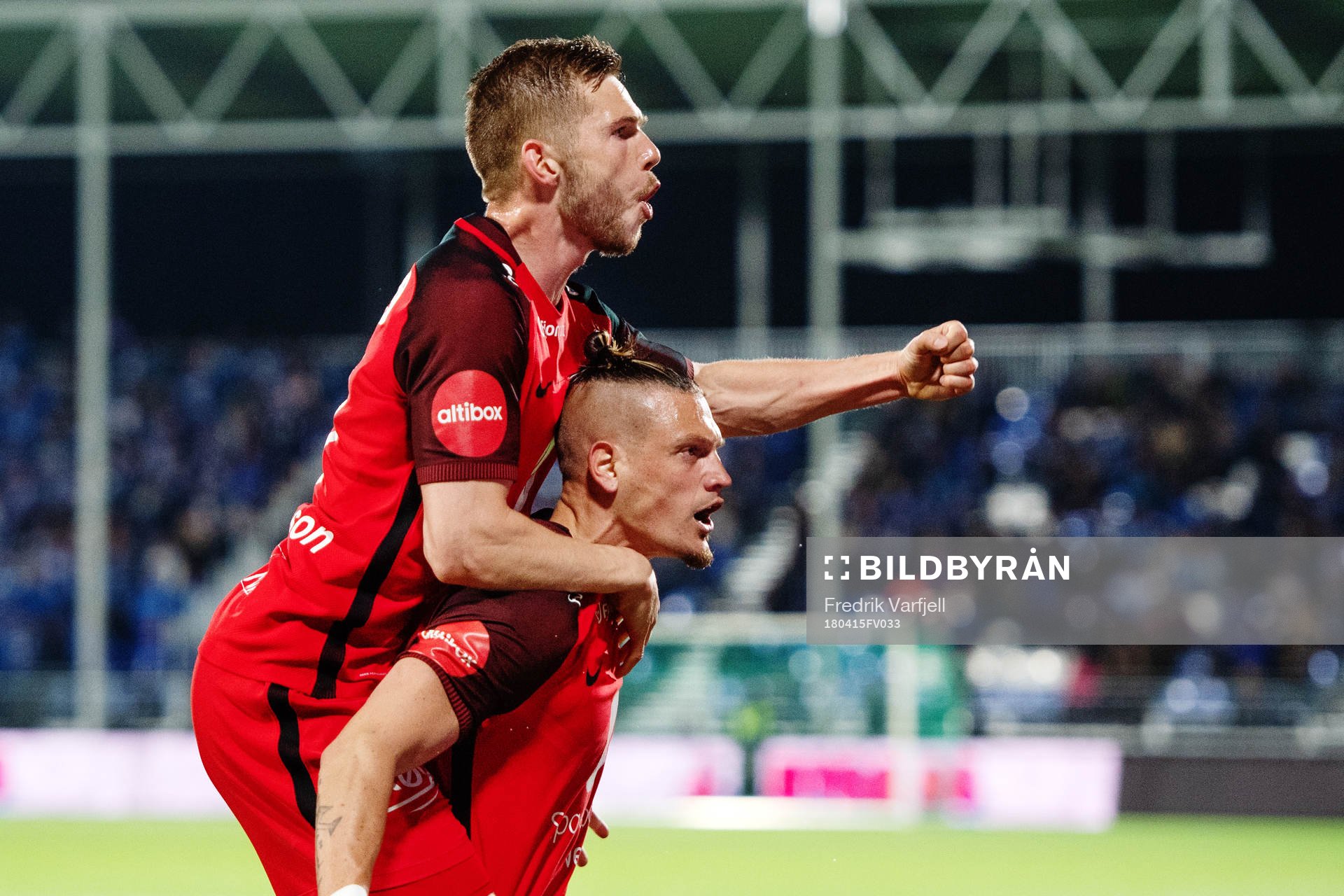 Vito Wormgoor of Brann celebrates scoring 1-2 during the Eliteserien match between Sarpsborg 08 and Brann on April 15, 2018 in Sarpsborg.