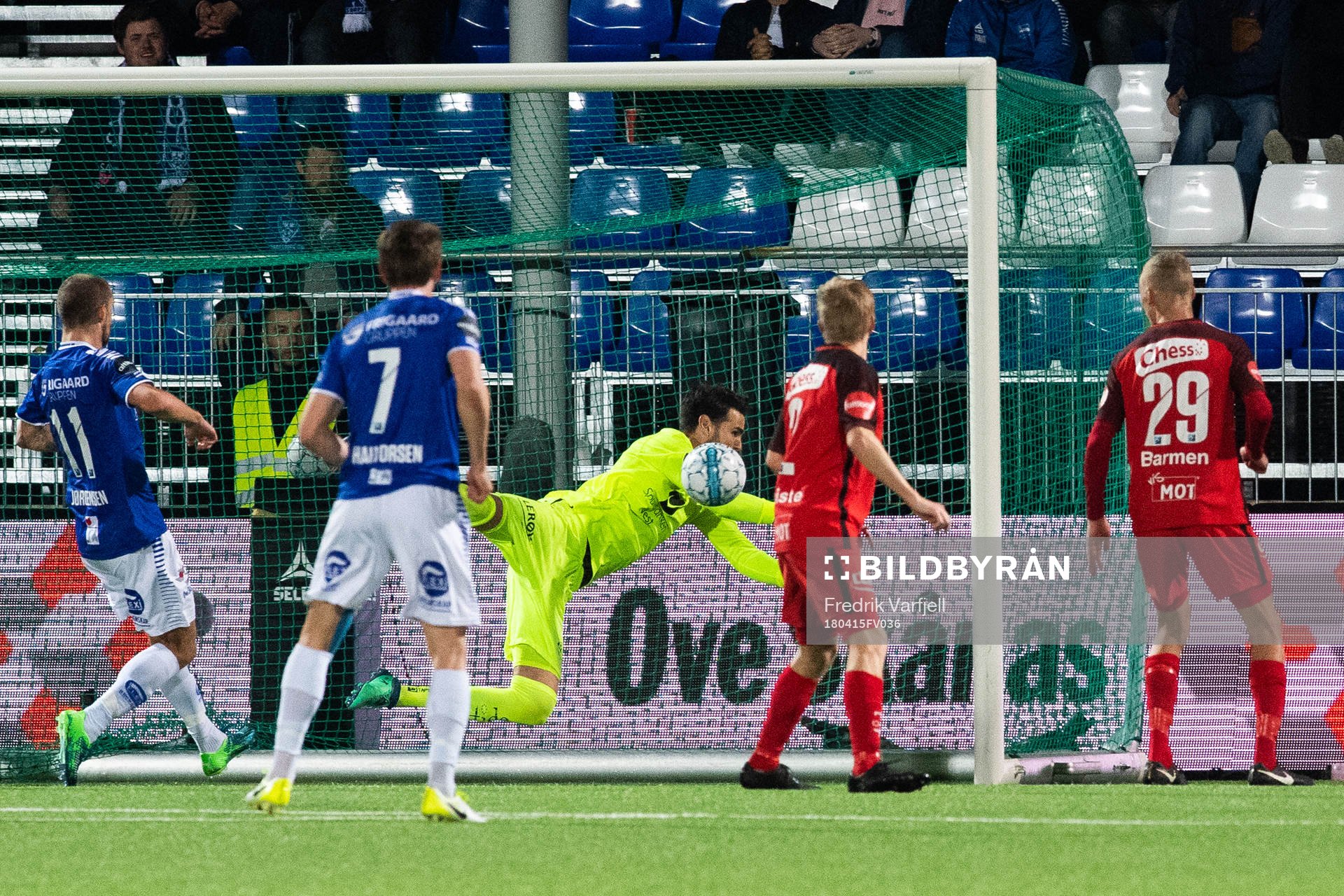 Goalkeeper Samuel Sahin-Radlinger of Brann with a save