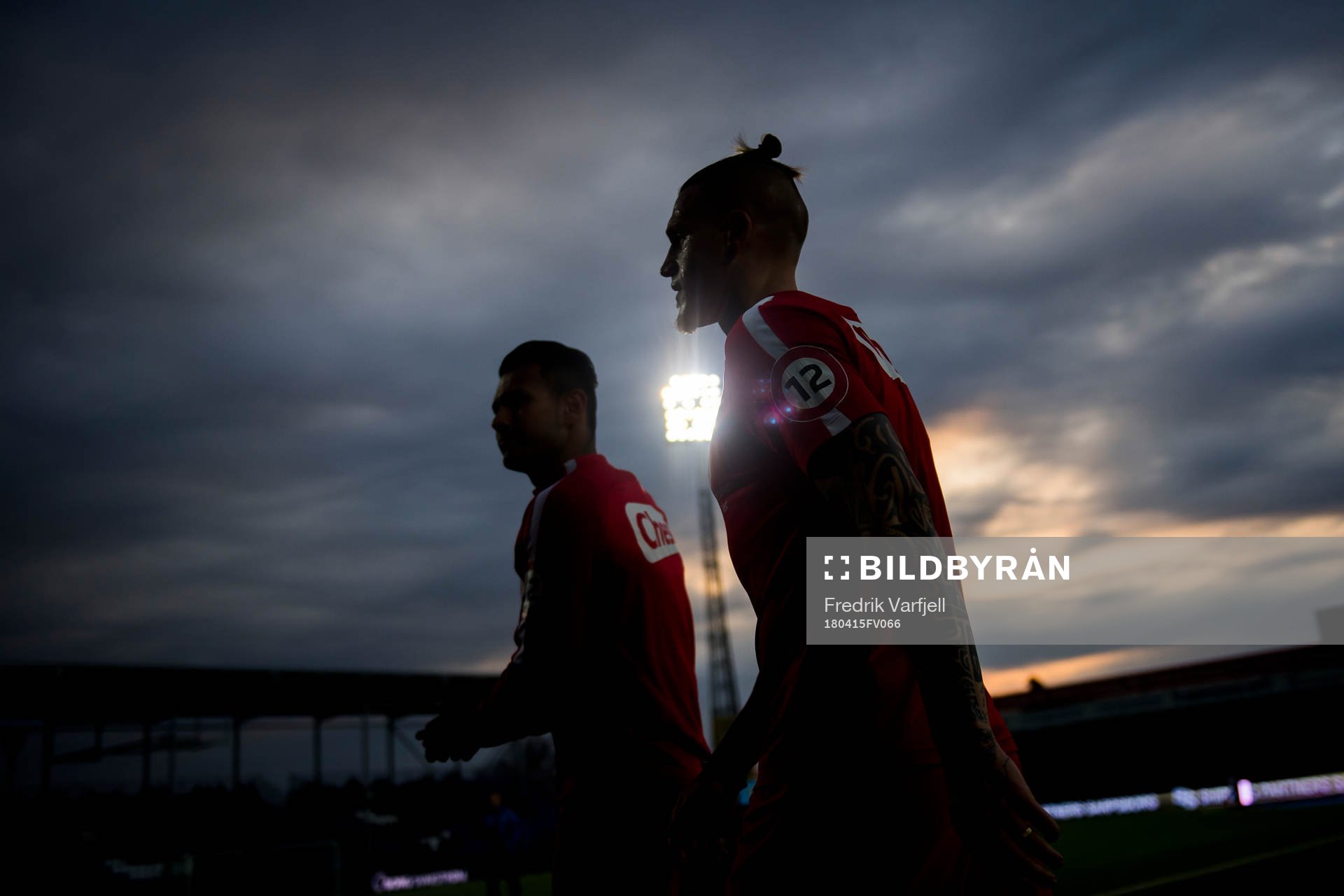 Deyver Vega and Vito Wormgoor of Brann ahead of the Eliteserien match between Sarpsborg 08 and Brann on April 15, 2018 in Sarpsborg.