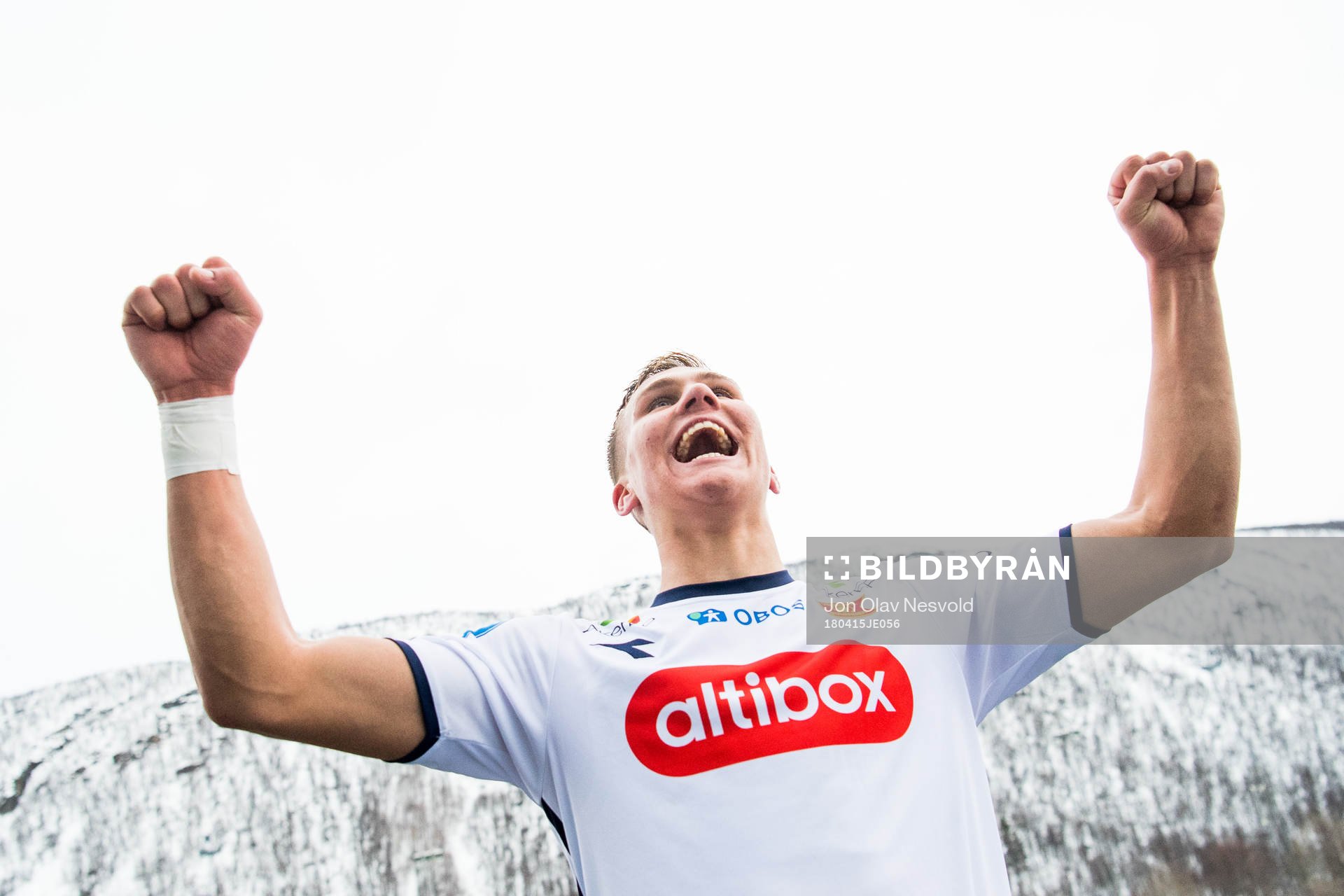 Leo Skiri Østigaard of Viking celebrates