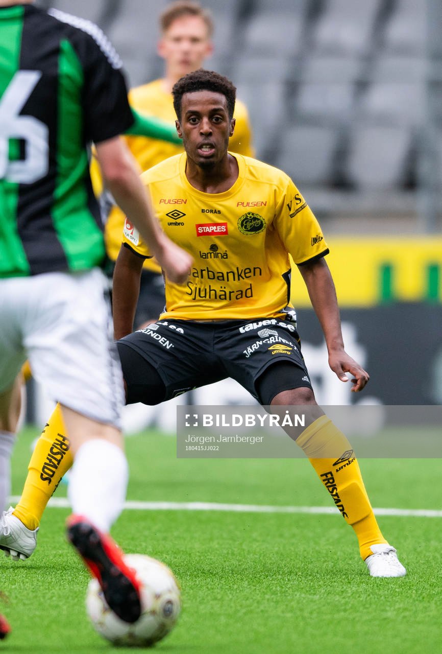 Elfsborgs Nattnael Zerai under fotbollsmatchen i U19 Allsvenskan mellan Elfsborg och GAIS den 15 april 2018 i Borås.