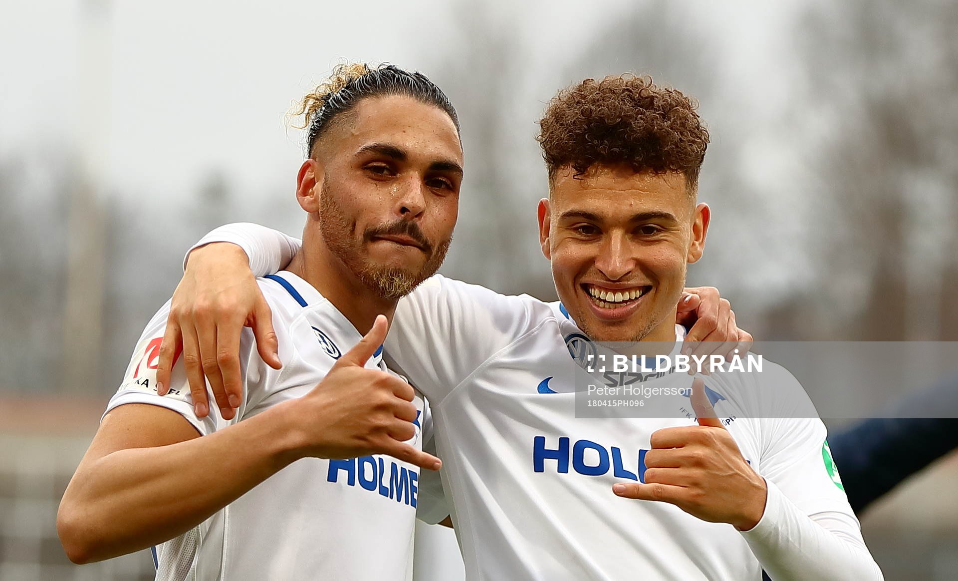 Norrköpings Alexander Jakobsen och Jordan Larsson jublar