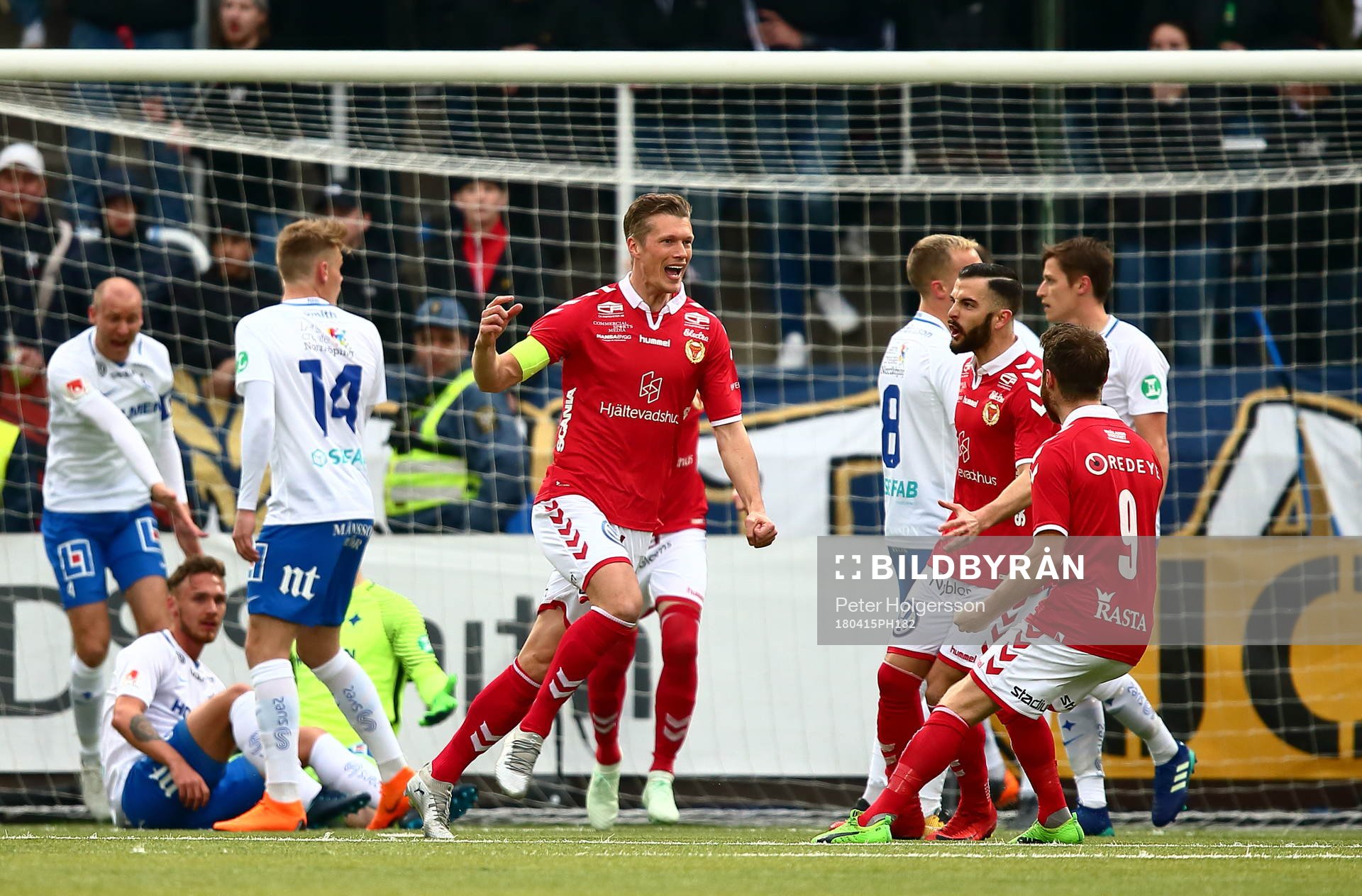 Mål 0-1 av Kalmars Viktor Elm som jublar