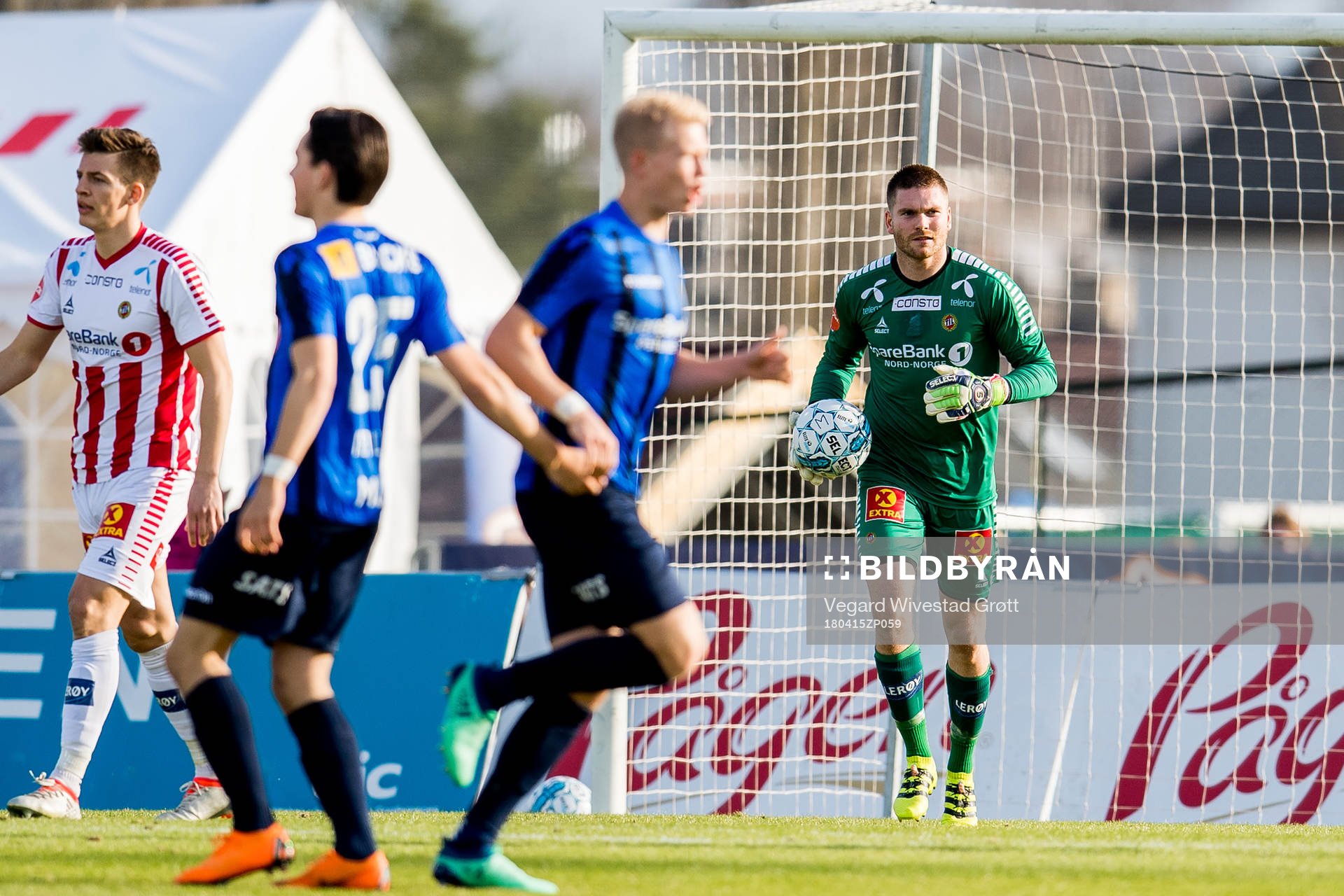 Goalkeeper Gudmund Kongshavn of Tromsø leaves the pitch