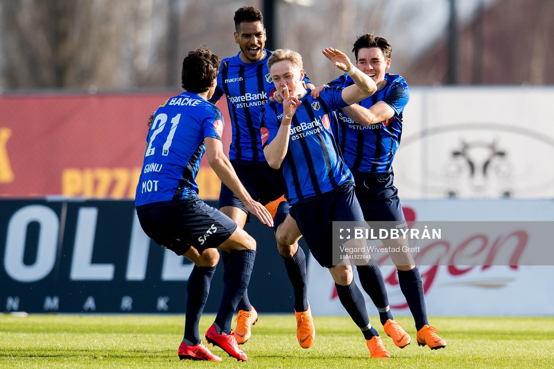 Ola Brynhildsen of Stabæk celebrates scoring 1-0 with