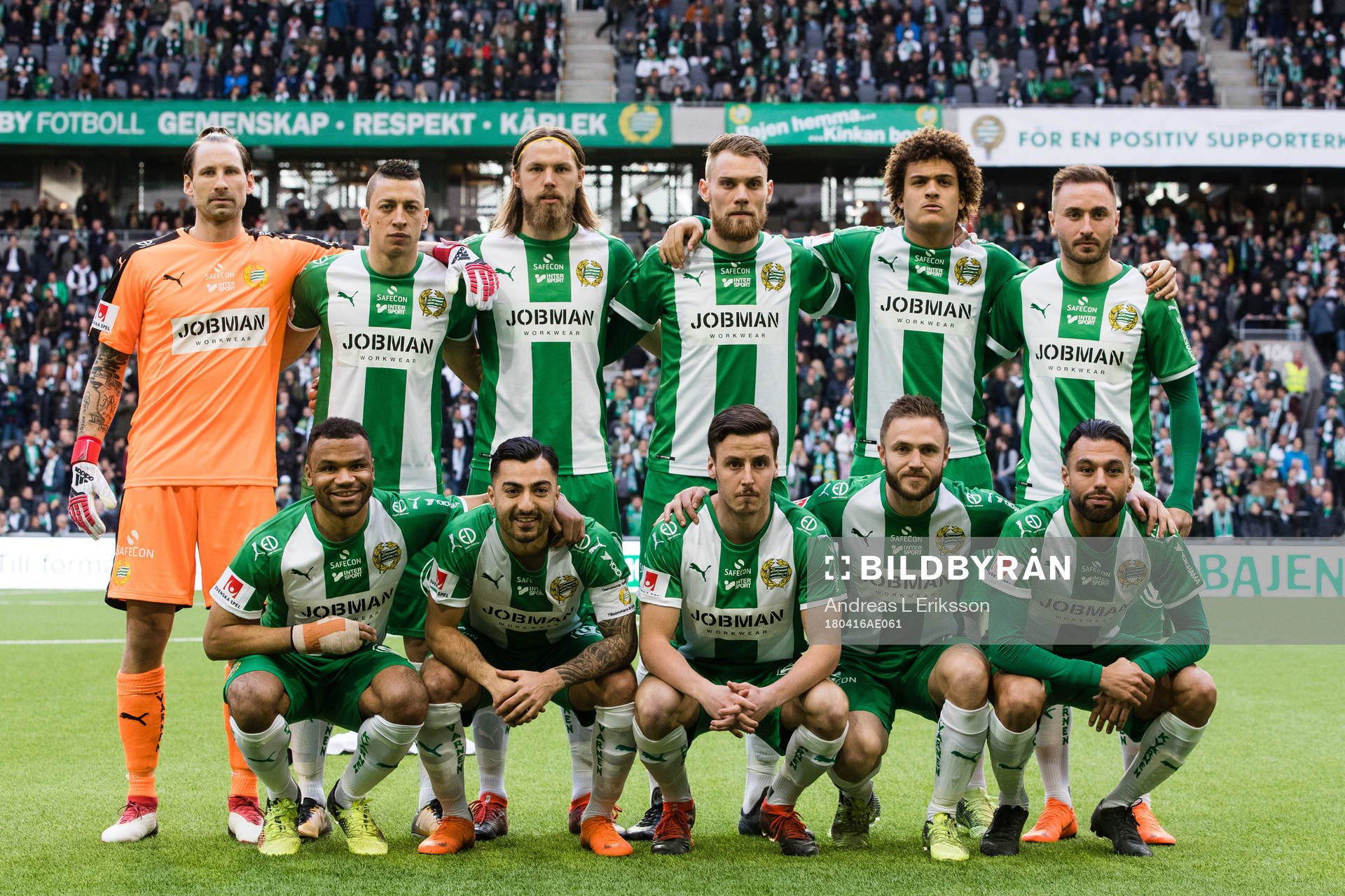 Hammarbys startelva innan fotbollsmatchen i Allsvenskan