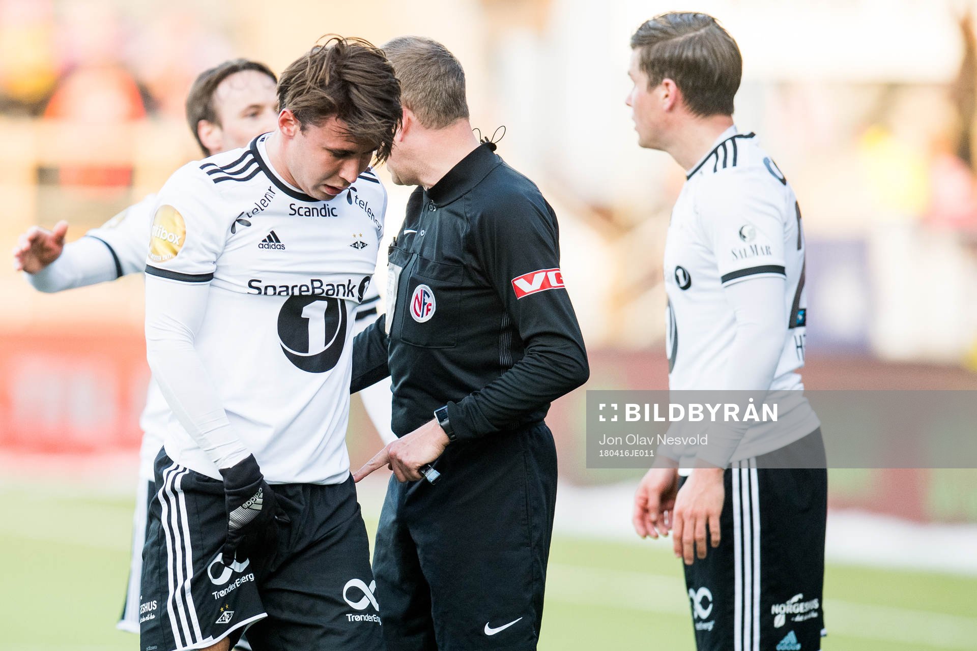Anders Trondsen of Rosenborg with an injury